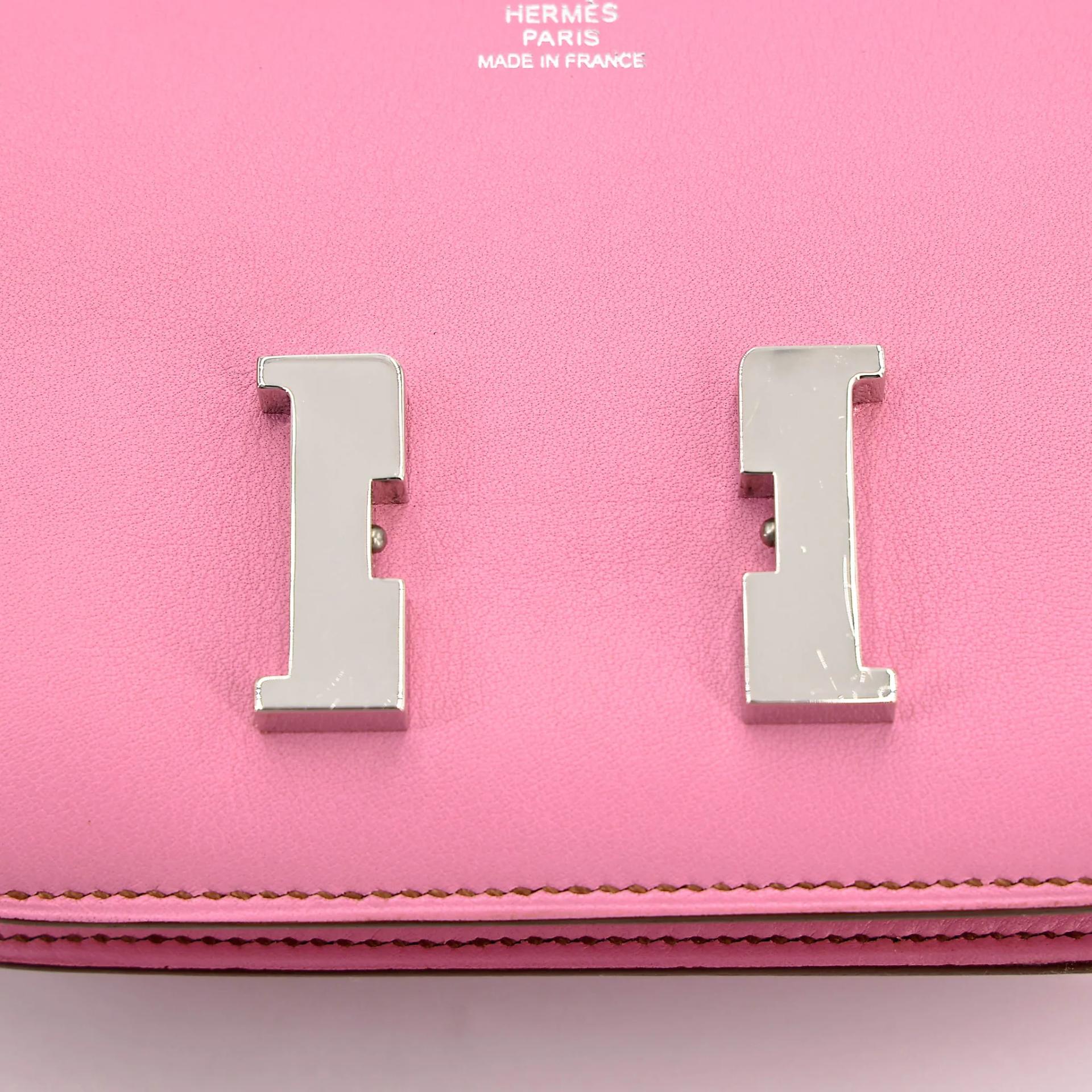 Very Good ( Rank A) HERMÈS Micro Constance Pink (5P) Swift Palladium hardware Square N (2010) - 16