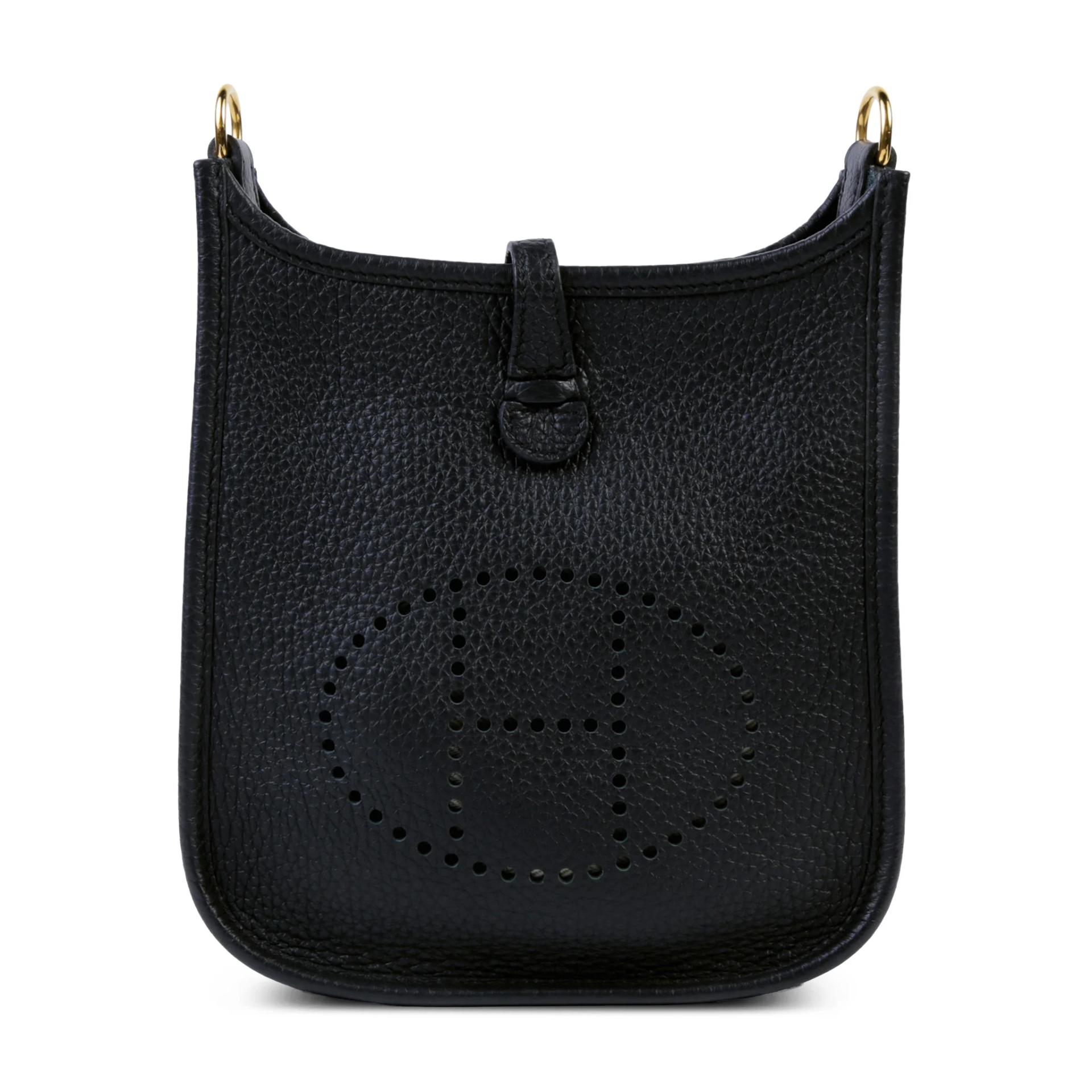 ランク A HERMÈS エルメス エブリンTPM バンドリエール112cm ブラック (89) トリヨン ゴールド金具 W刻印 (2024) - 1