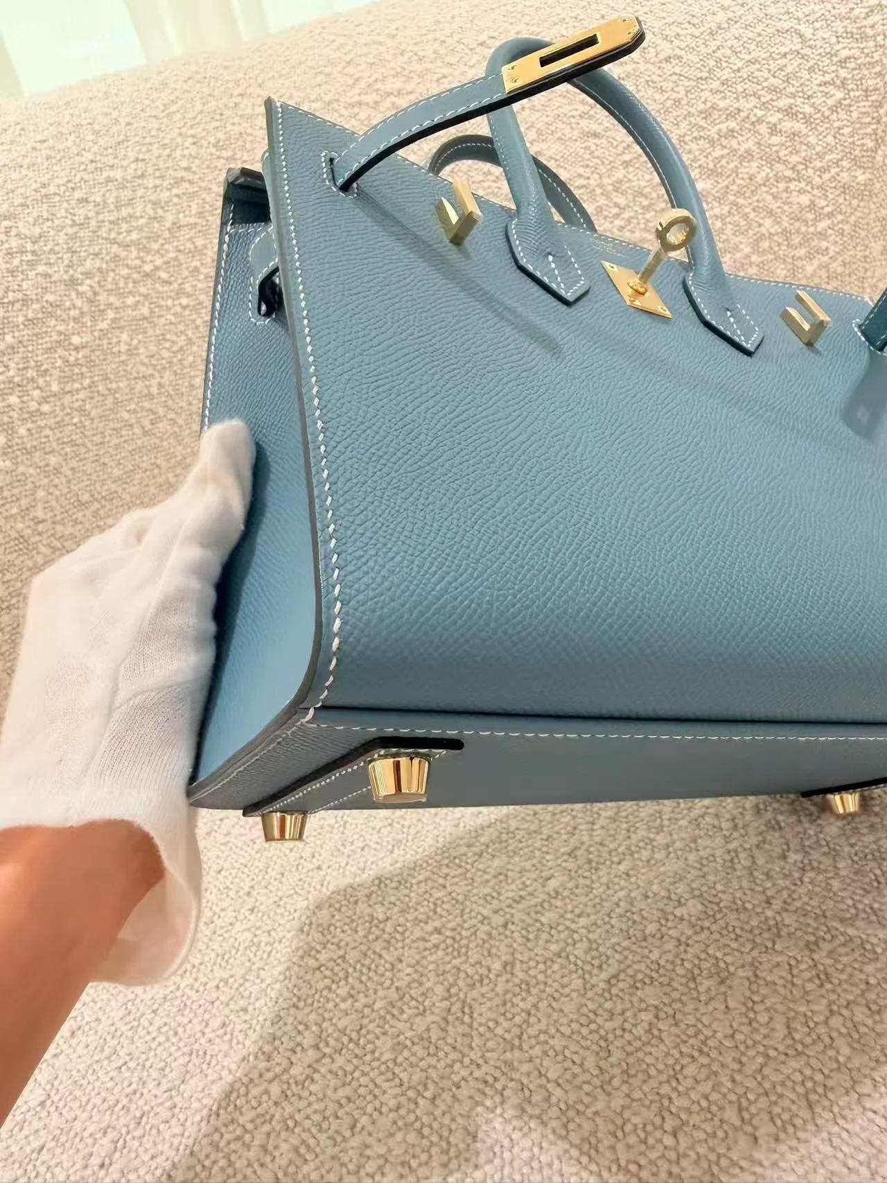 ランク NS 未使用品 HERMÈS エルメス バーキン25 セリエ ニューブルージーン (D2) エプソン ゴールド金具 B刻印 (2023) - 11