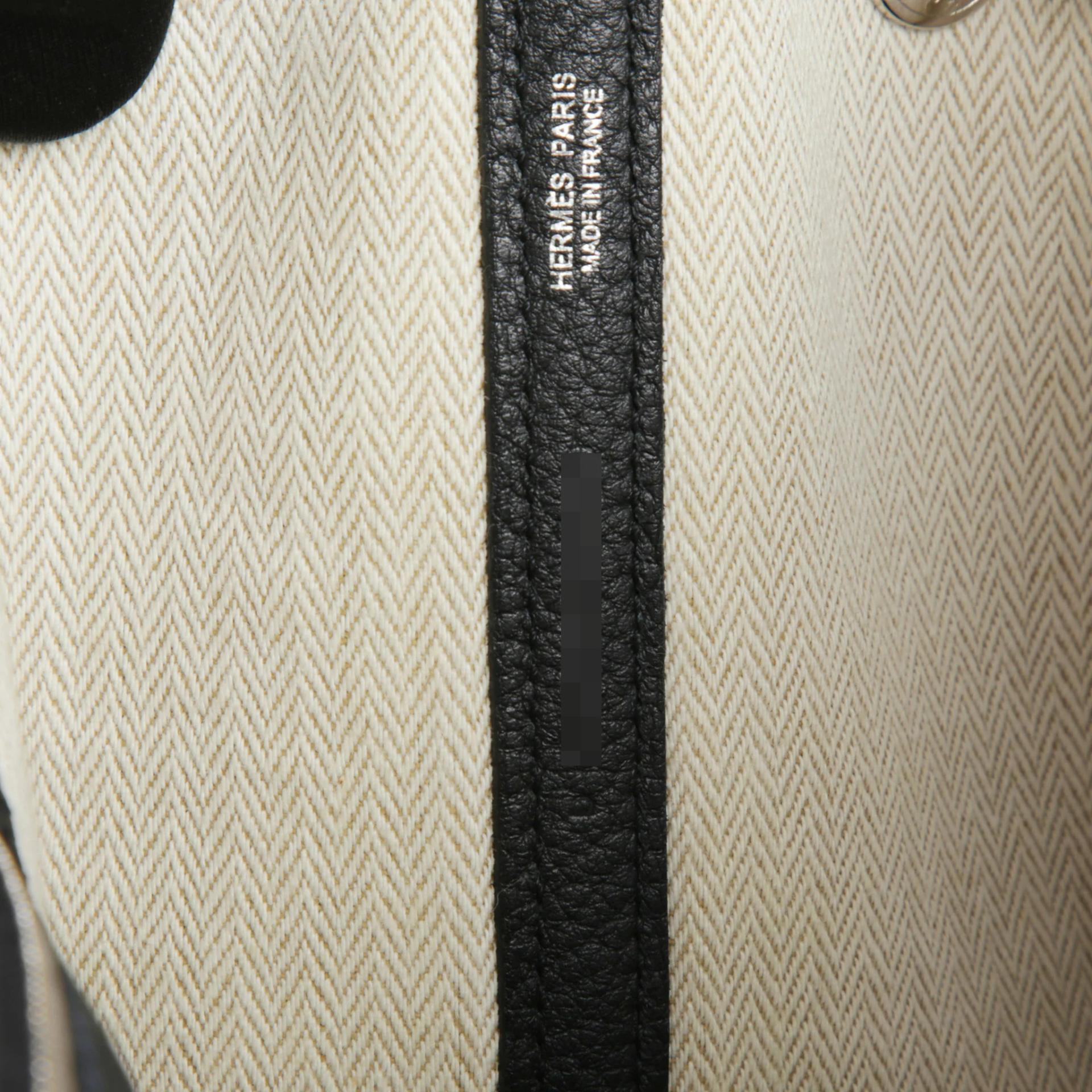 Very Good ( Rank A) HERMÈS Garden Party PM Noir (89) Negonda Palladium hardware D (2019) - 9