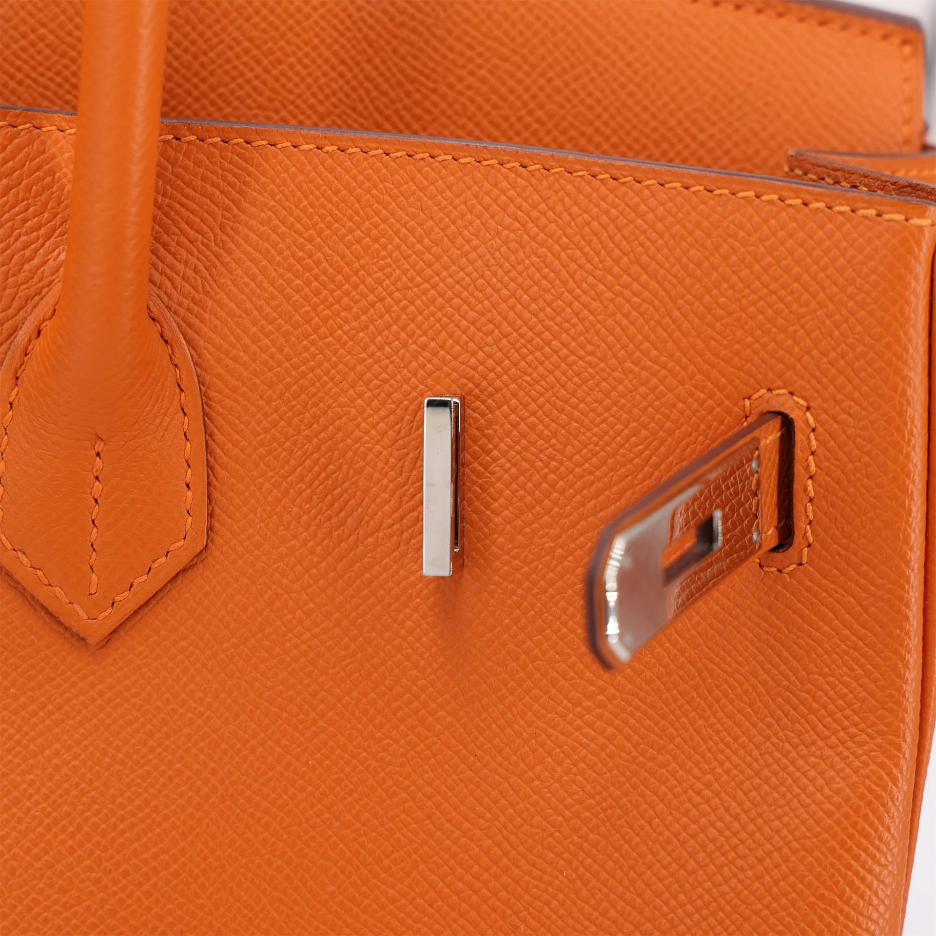 ランク A HERMÈS エルメス バーキン35 オレンジ (93) エプソン シルバー金具 □Q刻印 (2013) - 12