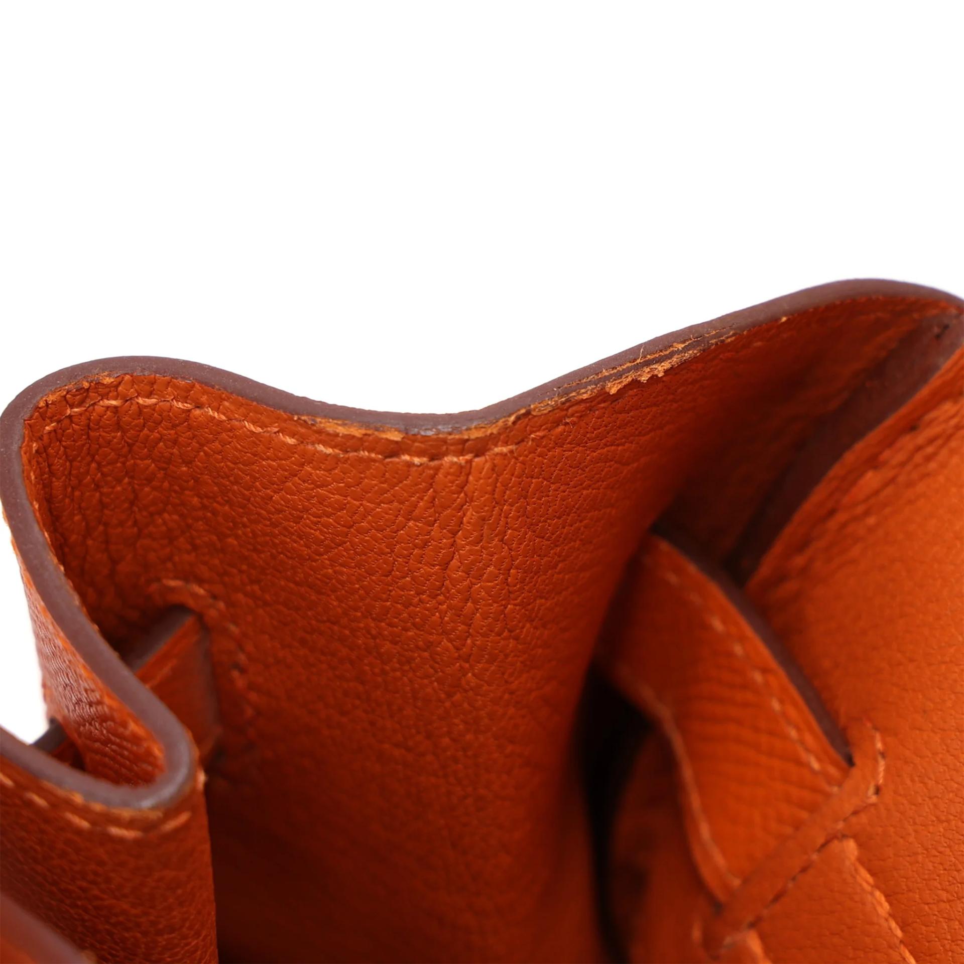 ランク A HERMÈS エルメス バーキン35 オレンジ (93) エプソン シルバー金具 □Q刻印 (2013) - 19