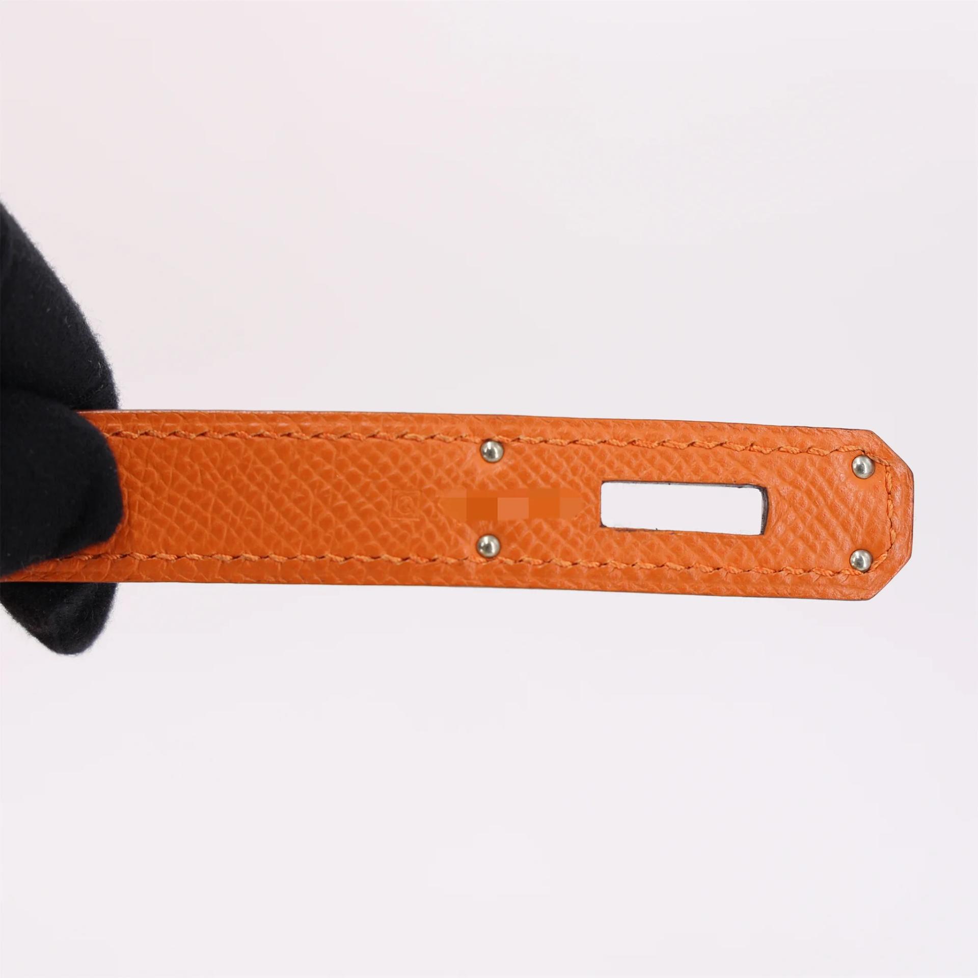 ランク A HERMÈS エルメス バーキン35 オレンジ (93) エプソン シルバー金具 □Q刻印 (2013) - 21