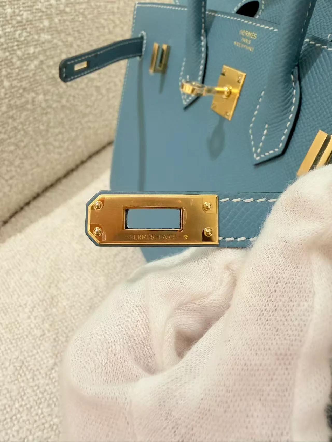 ランク NS 未使用品 HERMÈS エルメス バーキン25 セリエ ニューブルージーン (D2) エプソン ゴールド金具 B刻印 (2023) - 17
