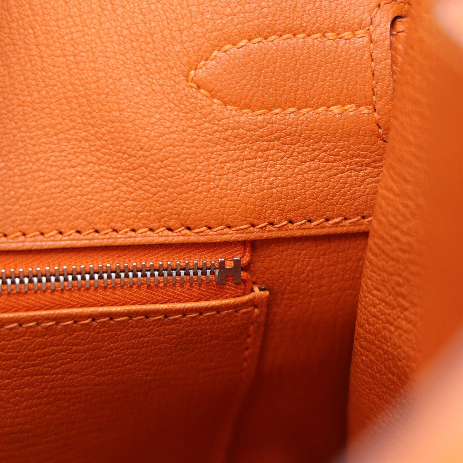 ランク A HERMÈS エルメス バーキン35 オレンジ (93) エプソン シルバー金具 □Q刻印 (2013) - 18