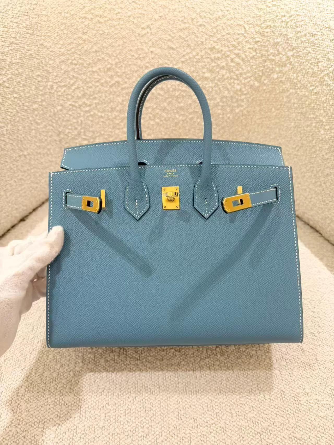 ランク NS 未使用品 HERMÈS エルメス バーキン25 セリエ ニューブルージーン (D2) エプソン ゴールド金具 B刻印 (2023) - 3