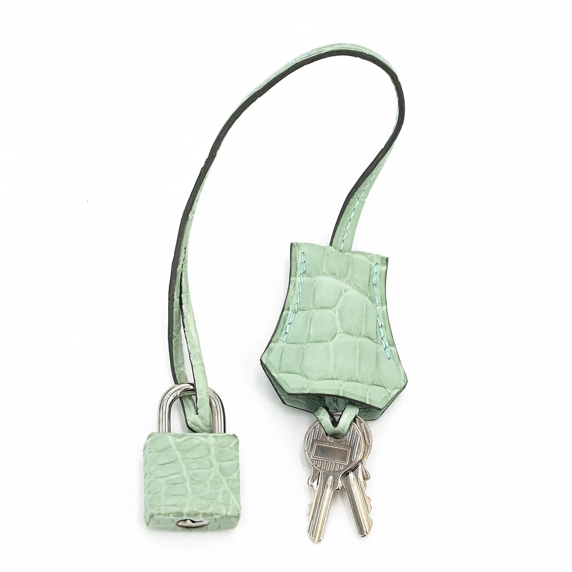 Very Good ( Rank A) HERMÈS Birkin 30 Vert d’Eau (6U) Matte Alligator Palladium hardware C (2018) - 23