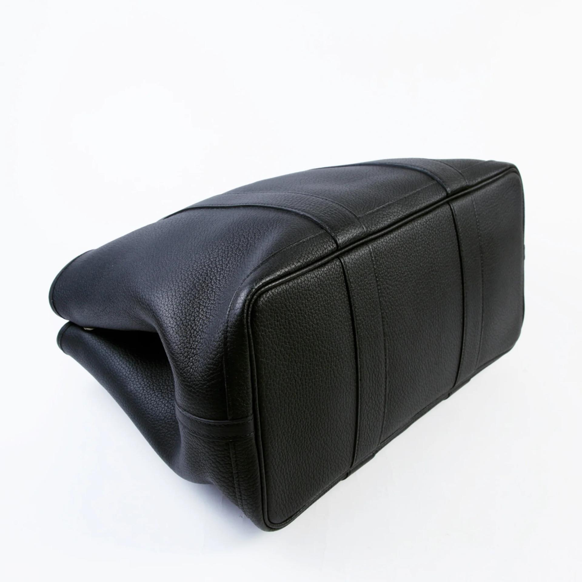 Very Good ( Rank A) HERMÈS Garden Party PM Noir (89) Negonda Palladium hardware D (2019) - 4