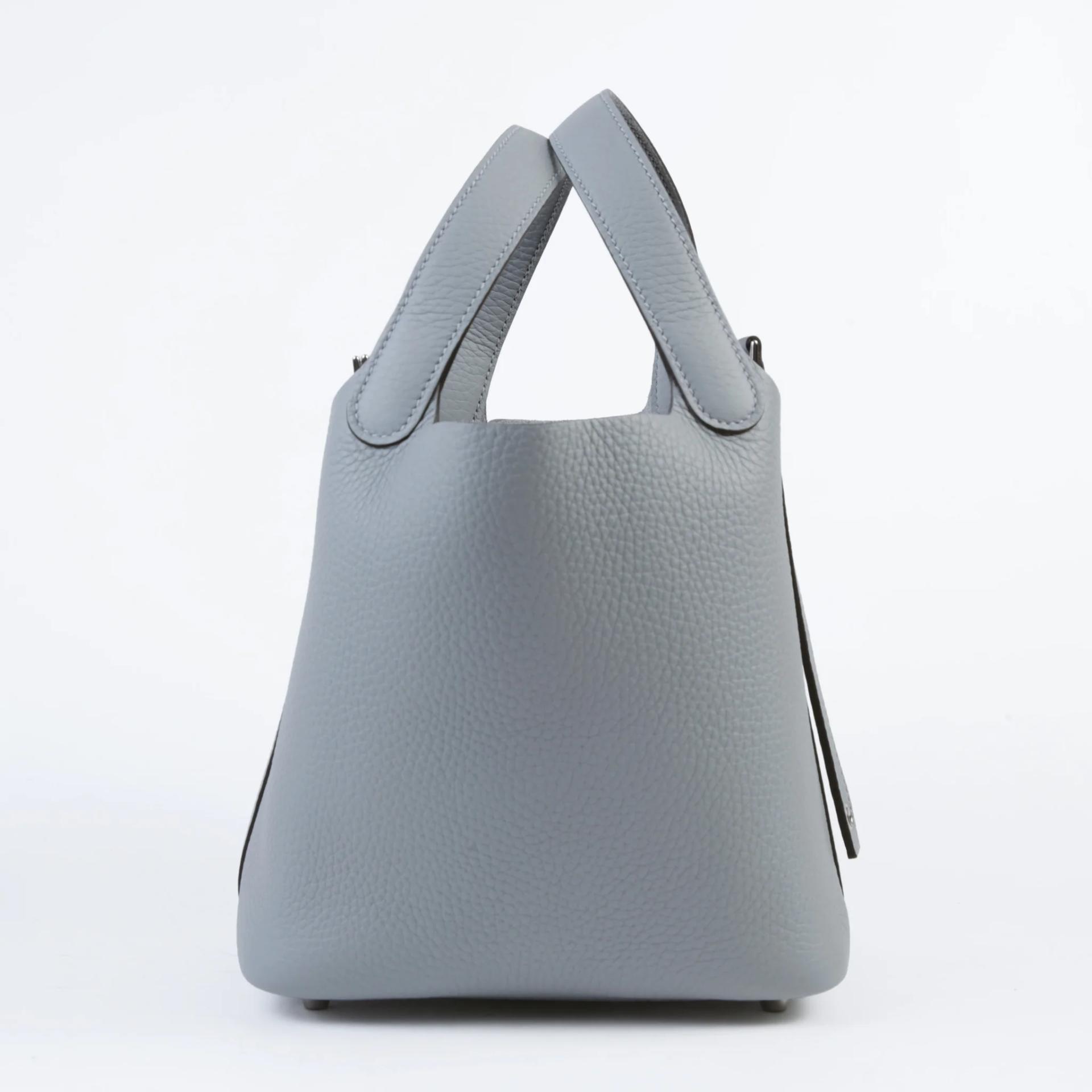 全新 HERMÈS 愛馬仕 Picotin 菜籃子 PM 18 P0 木偶灰 Gris Pantin Clemence小牛皮 銀扣 G刻 2026年 - 4