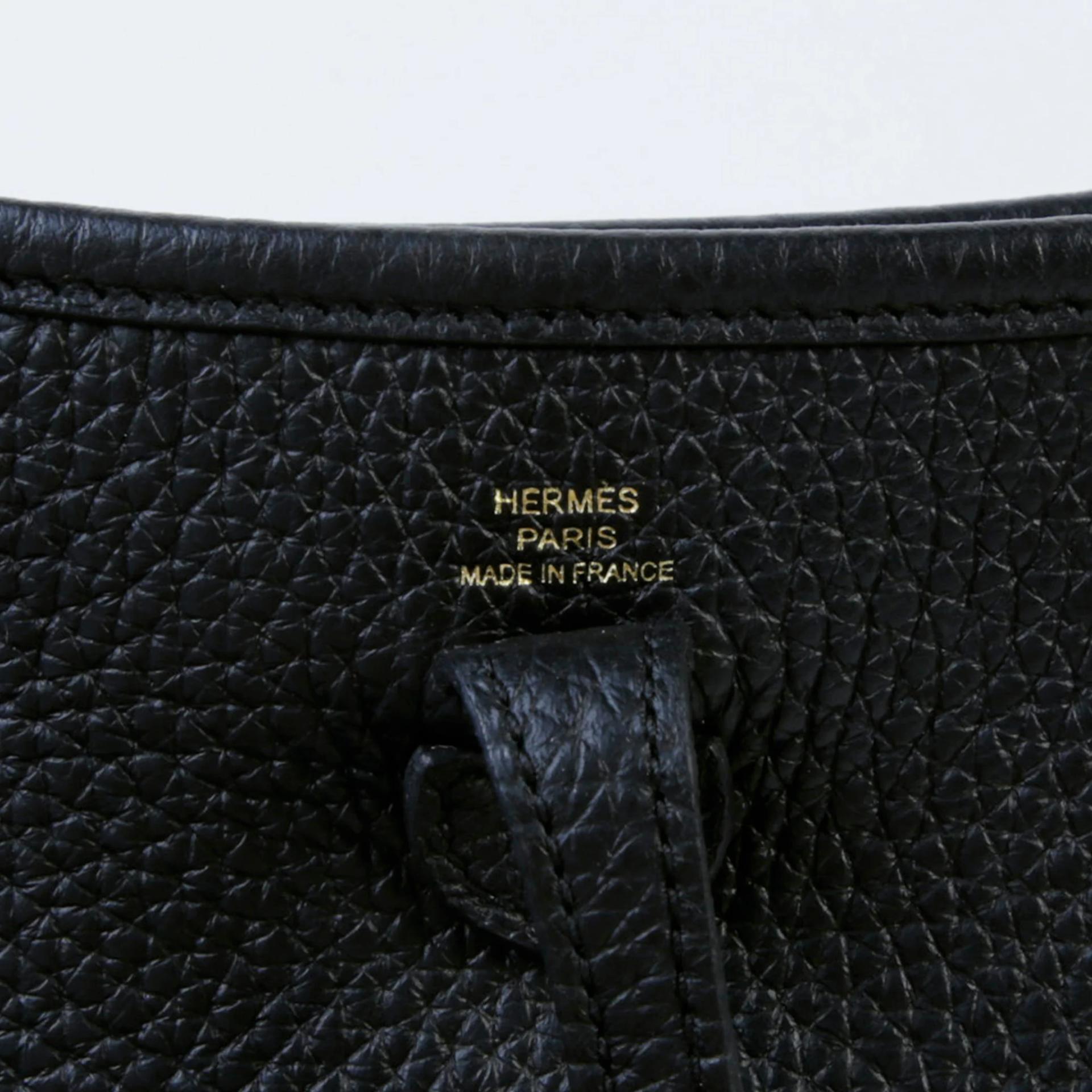ランク A HERMÈS エルメス エブリンTPM バンドリエール112cm ブラック (89) トリヨン ゴールド金具 W刻印 (2024) - 7