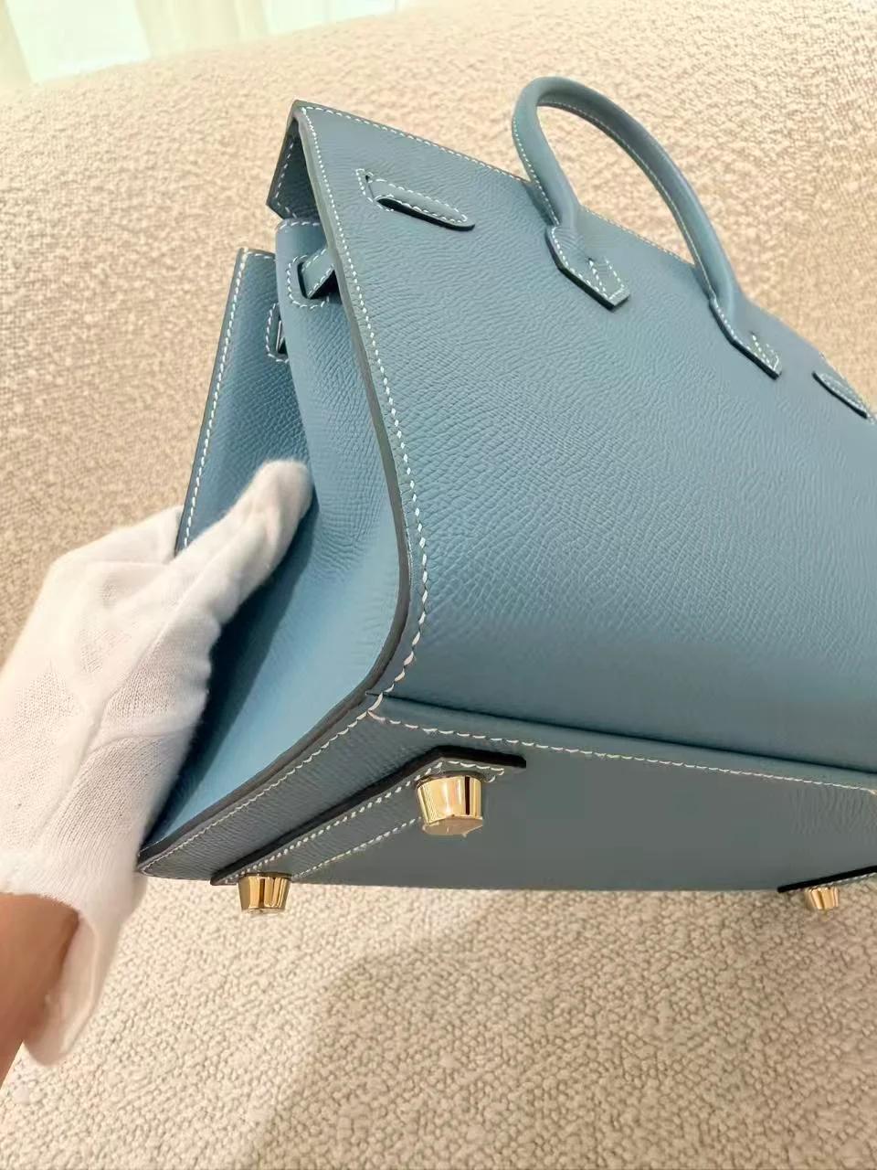 ランク NS 未使用品 HERMÈS エルメス バーキン25 セリエ ニューブルージーン (D2) エプソン ゴールド金具 B刻印 (2023) - 9
