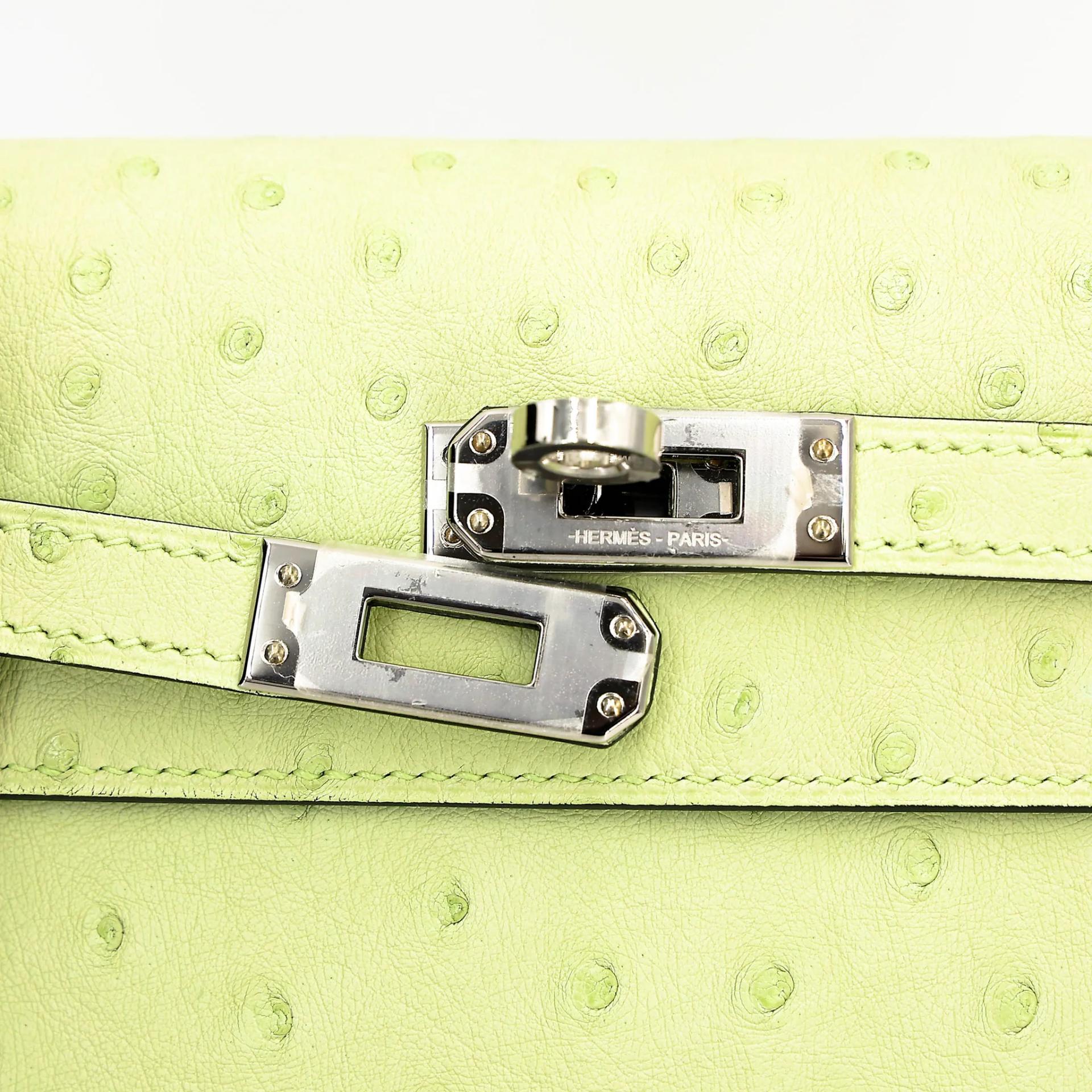 ランク SA HERMÈS エルメス ケリーダンス ジョーヌ ブルジョン (R9) オーストリッチ シルバー金具 Z刻印 (2021) - 7