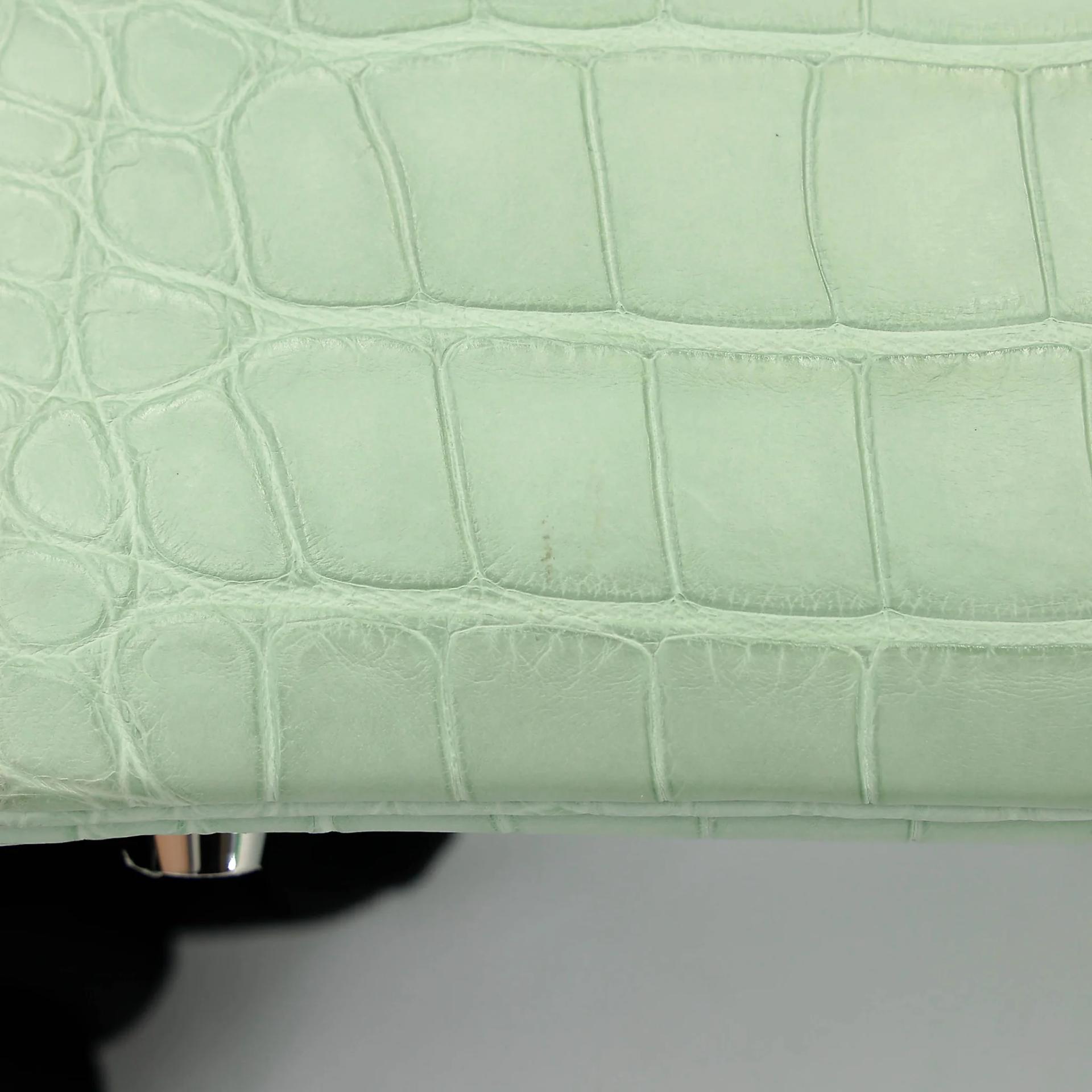 Very Good ( Rank A) HERMÈS Birkin 30 Vert d’Eau (6U) Matte Alligator Palladium hardware C (2018) - 12