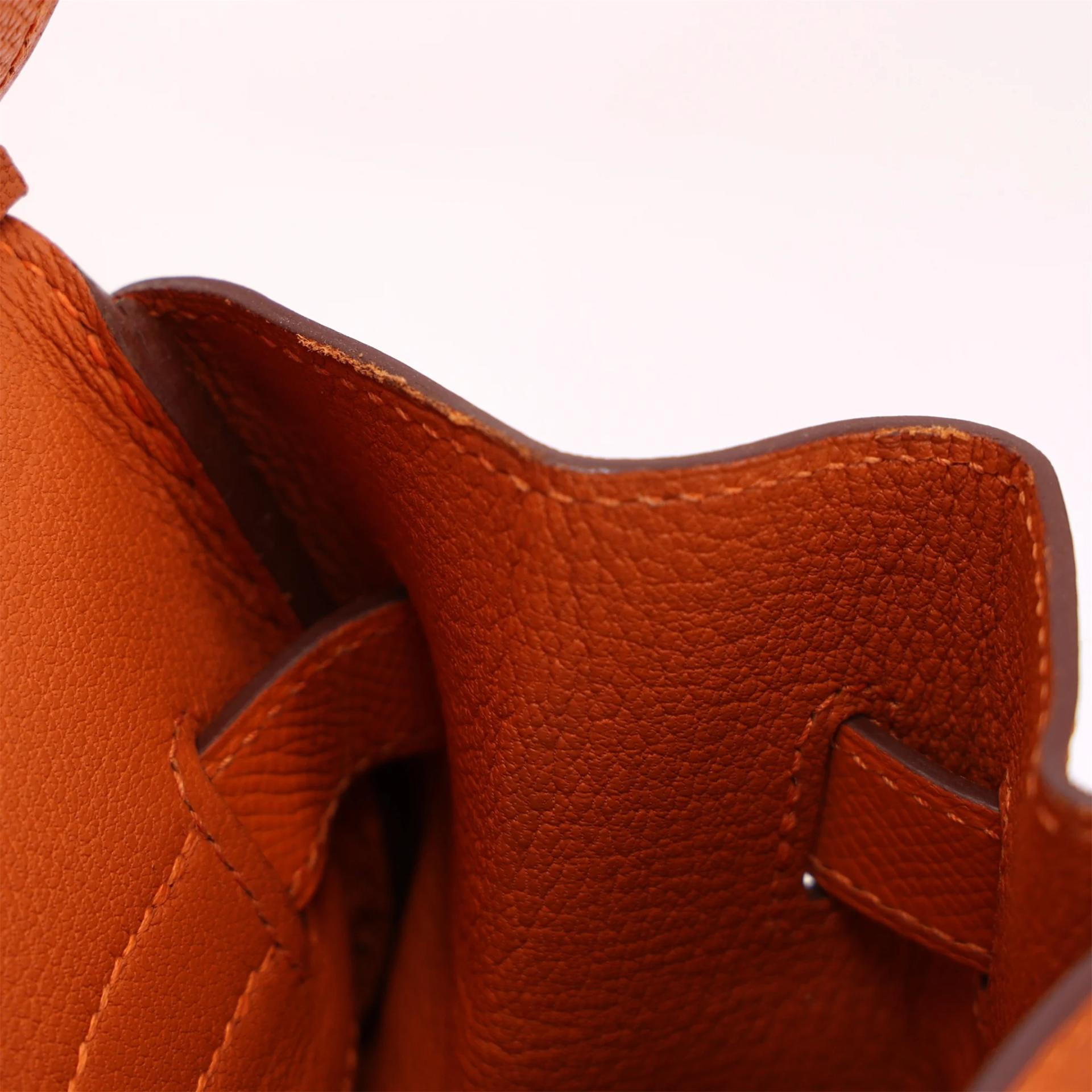 ランク A HERMÈS エルメス バーキン35 オレンジ (93) エプソン シルバー金具 □Q刻印 (2013) - 20