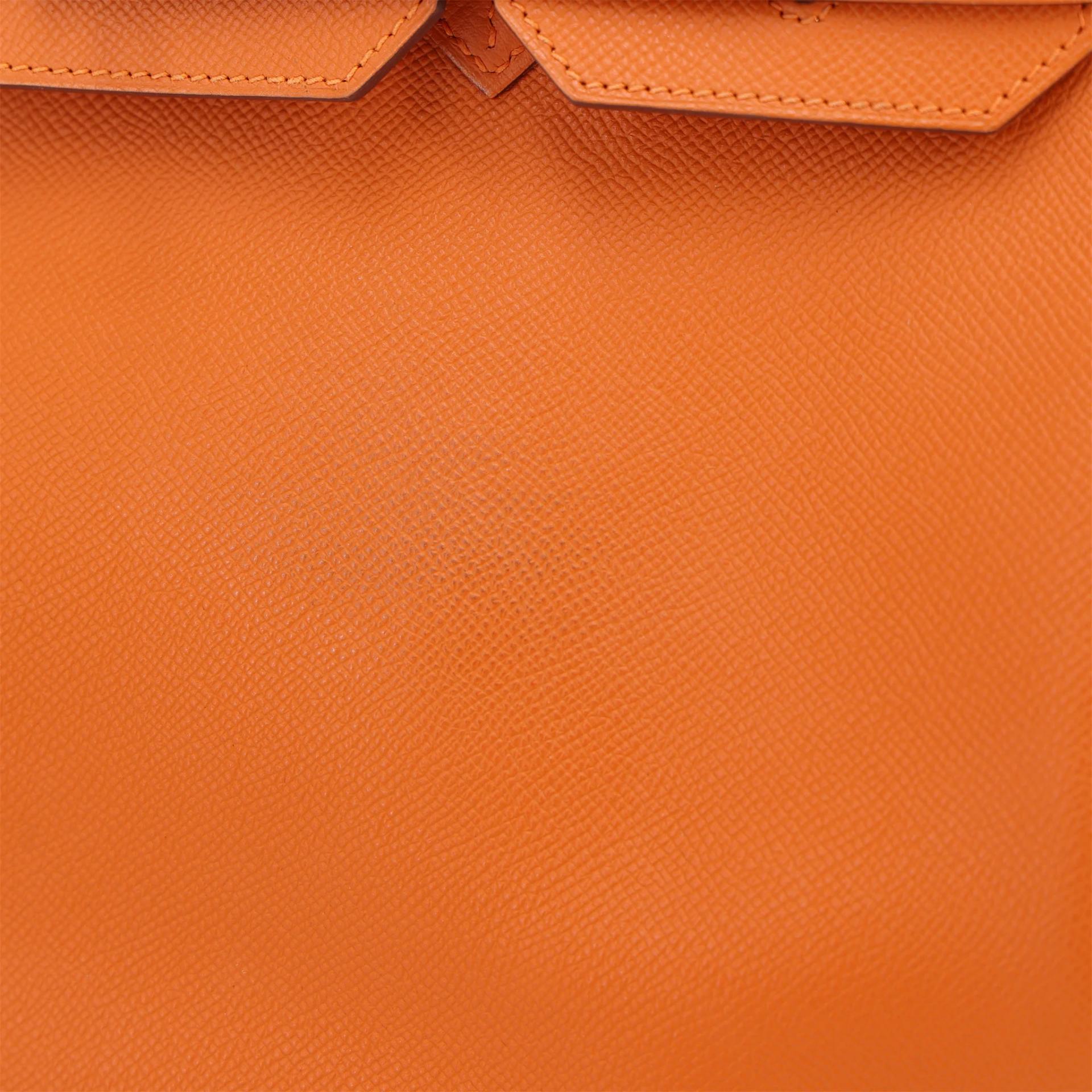 ランク A HERMÈS エルメス バーキン35 オレンジ (93) エプソン シルバー金具 □Q刻印 (2013) - 8