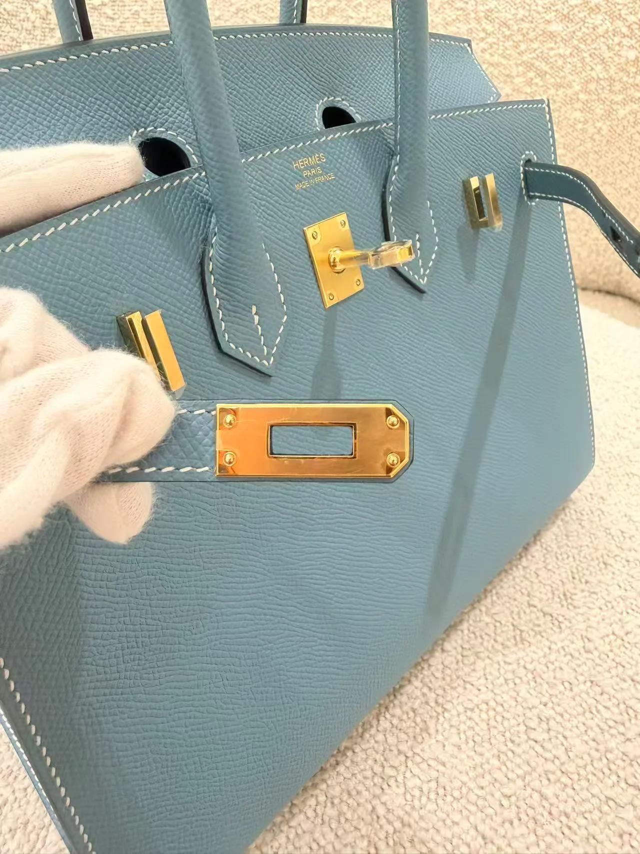 ランク NS 未使用品 HERMÈS エルメス バーキン25 セリエ ニューブルージーン (D2) エプソン ゴールド金具 B刻印 (2023) - 16