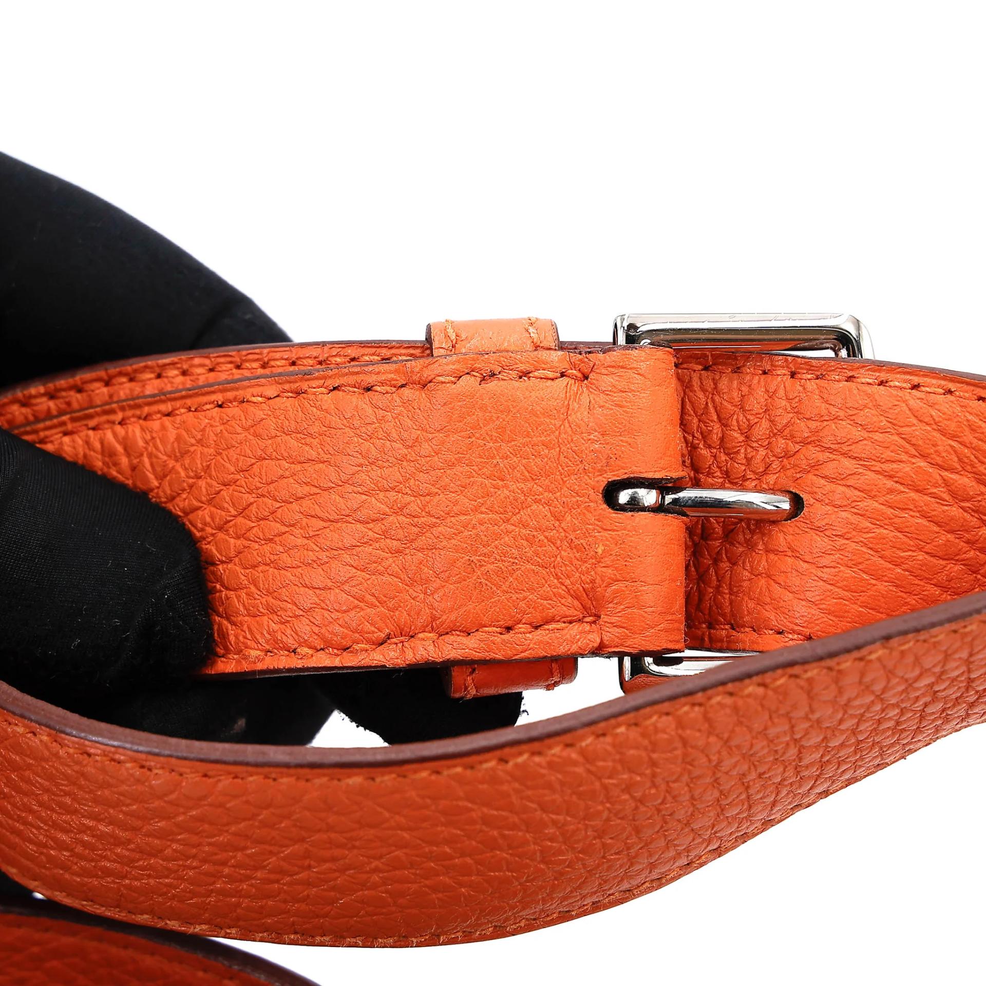Very Good ( Rank A) HERMÈS So Kelly 22 Orange (93) Togo Palladium hardware Square O (2011) - 8