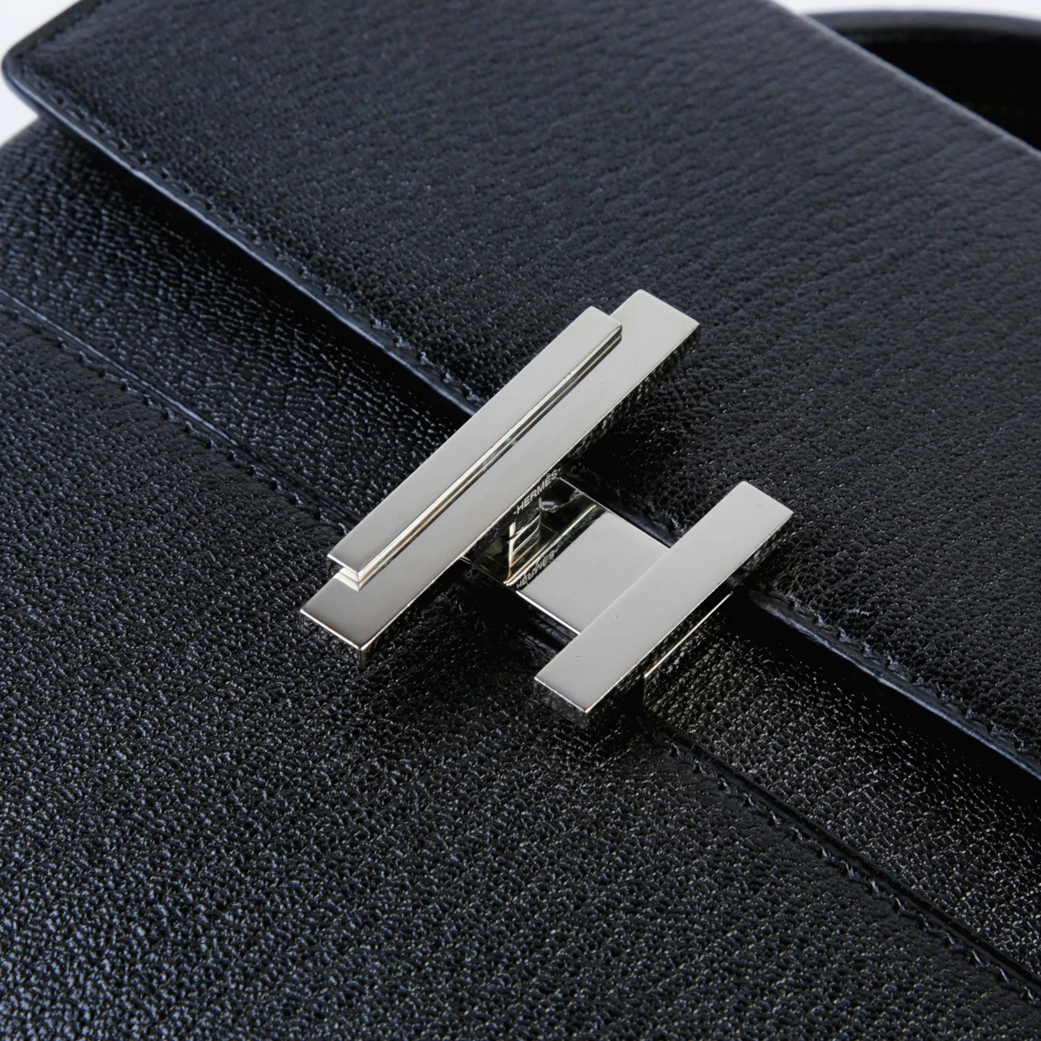 Very Good ( Rank A) HERMÈS Cinhetic Box Black (89) Chevre Palladium hardware - 9
