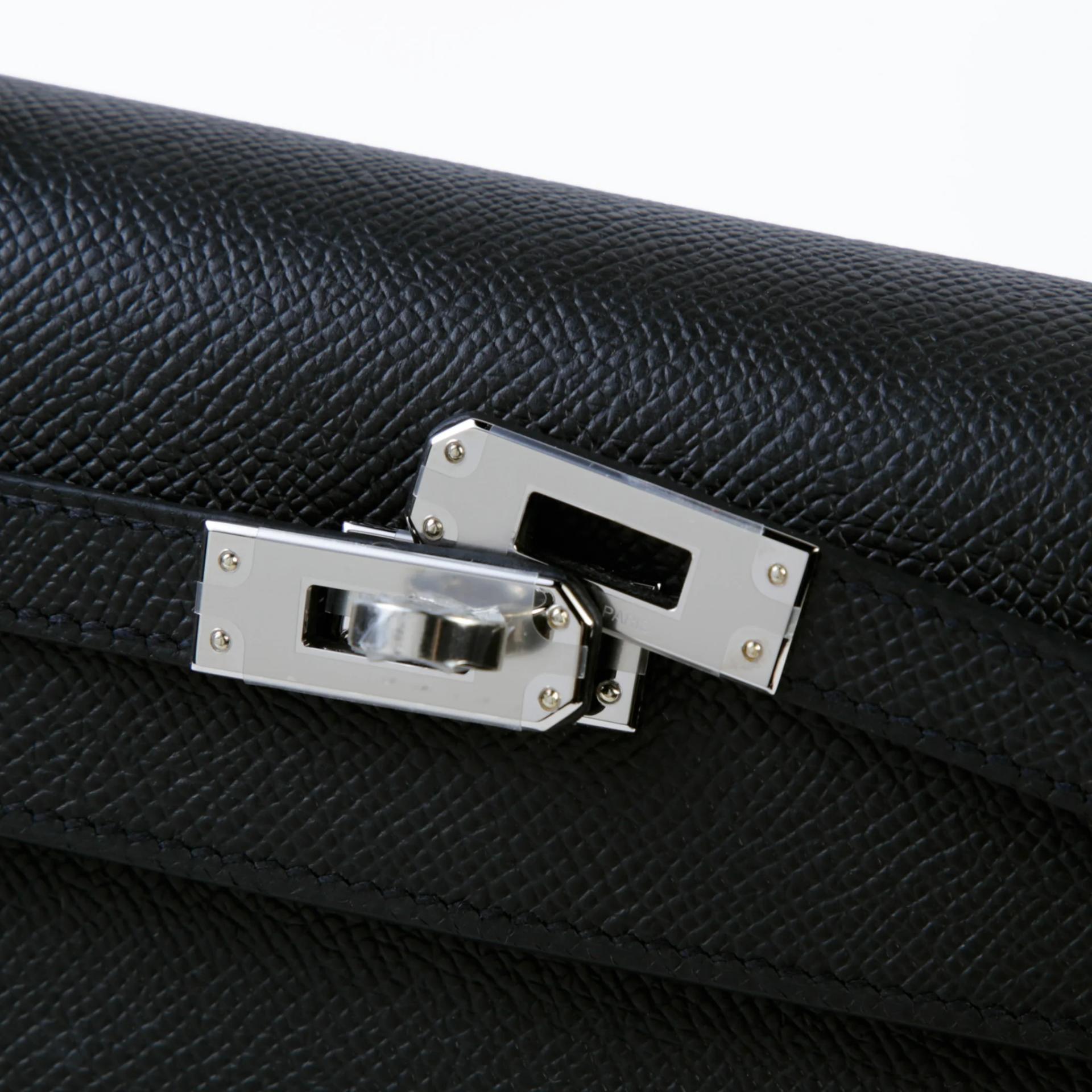 Brand New ( Rank N ) HERMÈS Kelly 25 Sellier Noir (89) Epsom Palladium hardware G (2026) - 8