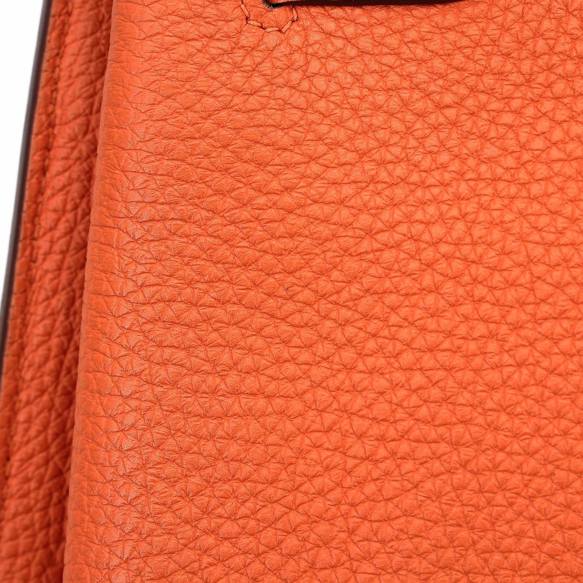 Very Good ( Rank A) HERMÈS So Kelly 22 Orange (93) Togo Palladium hardware Square O (2011) - 17