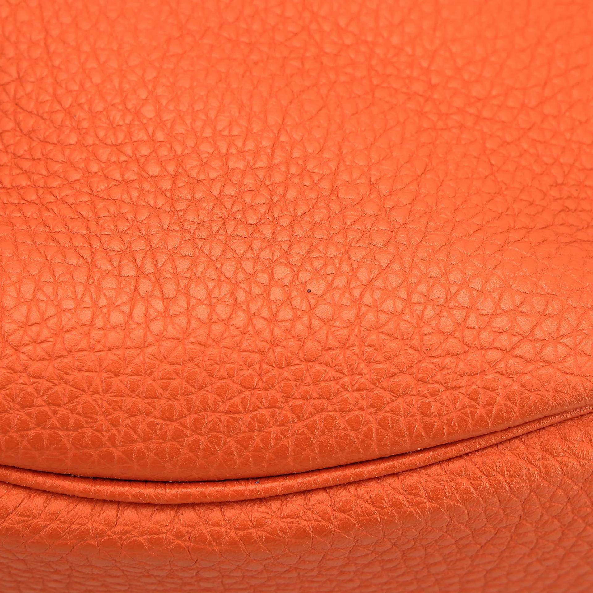 Very Good ( Rank A) HERMÈS So Kelly 22 Orange (93) Togo Palladium hardware Square O (2011) - 19