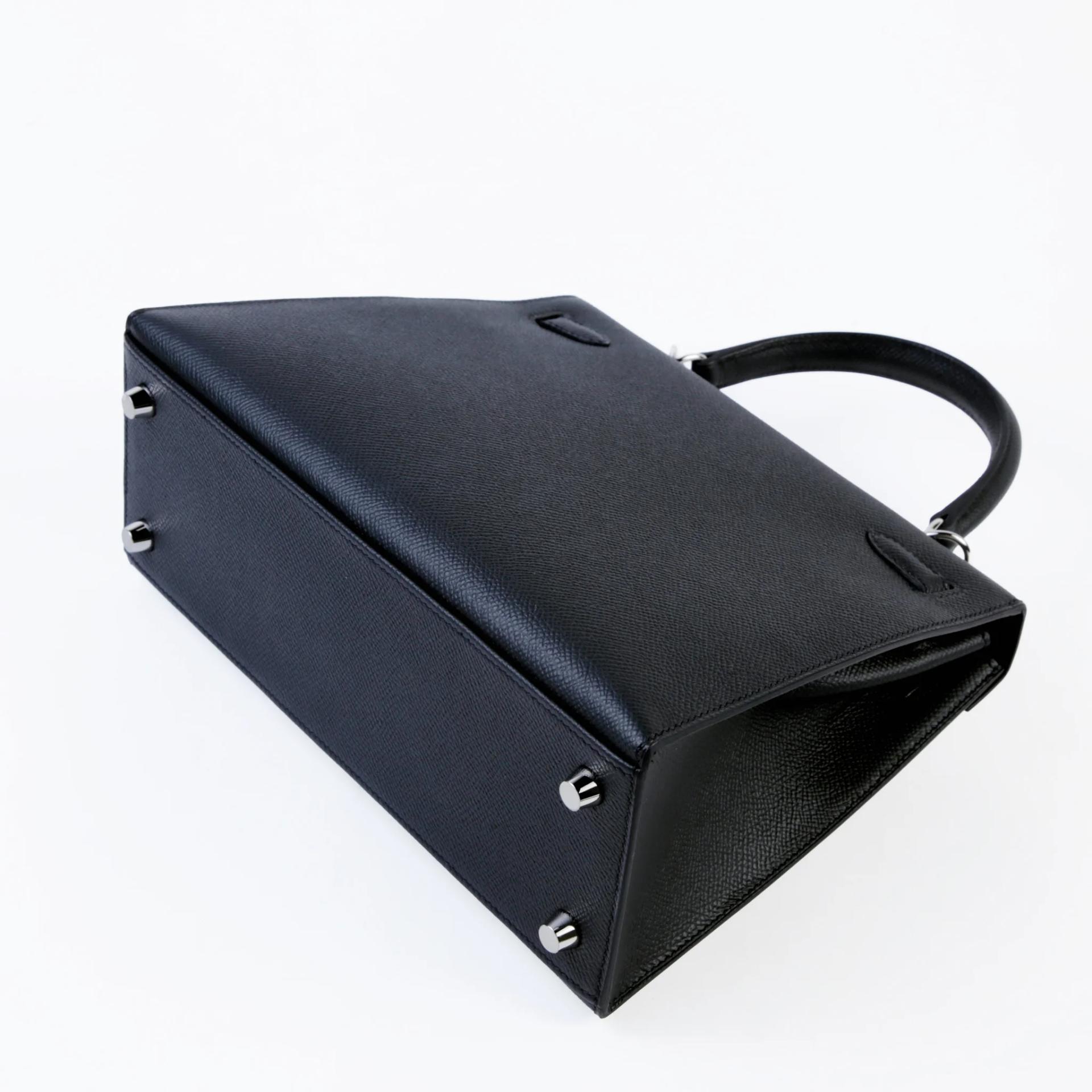 Brand New ( Rank N ) HERMÈS Kelly 25 Sellier Noir (89) Epsom Palladium hardware G (2026) - 7