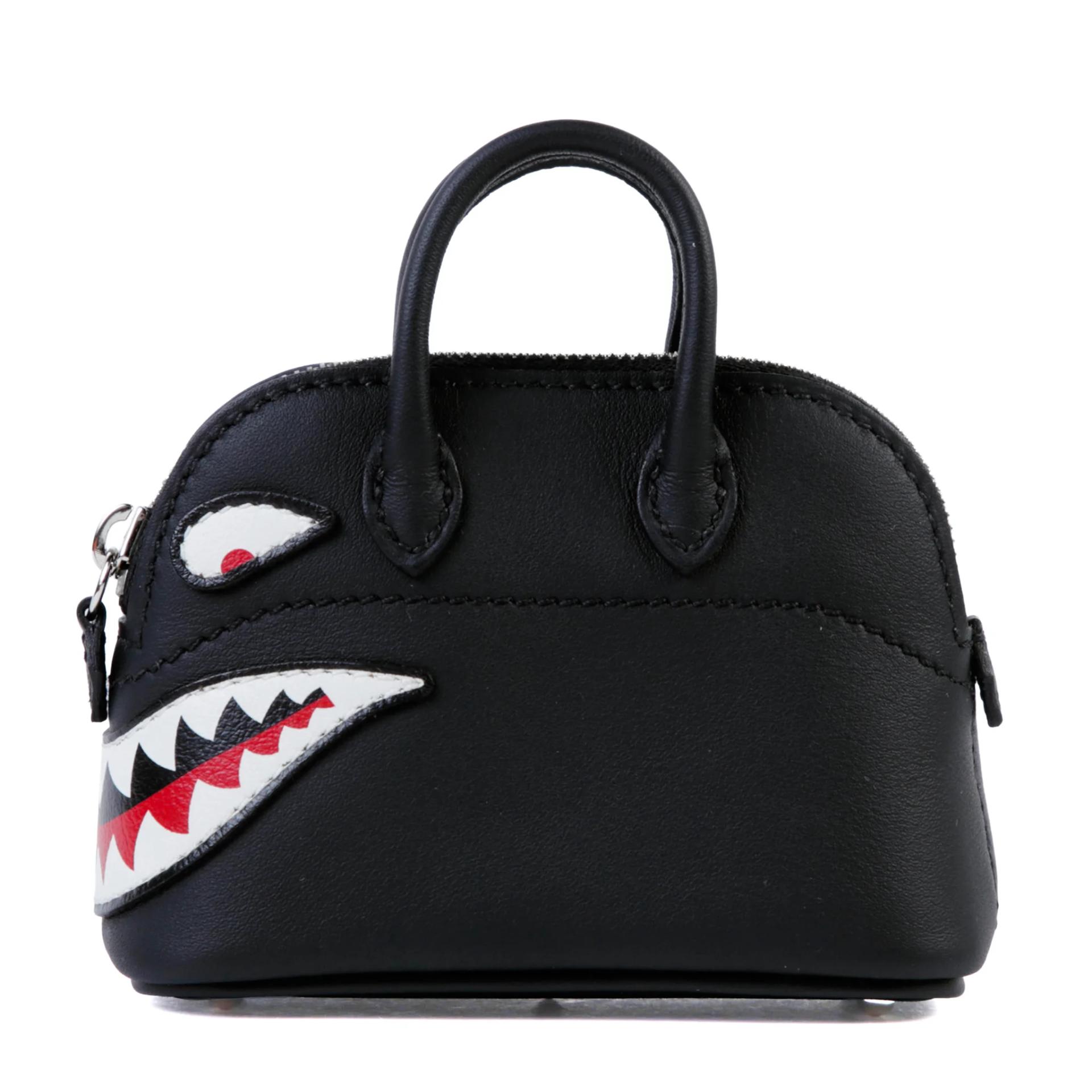 全新 HERMÈS 愛馬仕 Shark Bolide 掛件 89 黑色 Noir (Black) Swift皮 銀扣 K刻 2025年 - 1