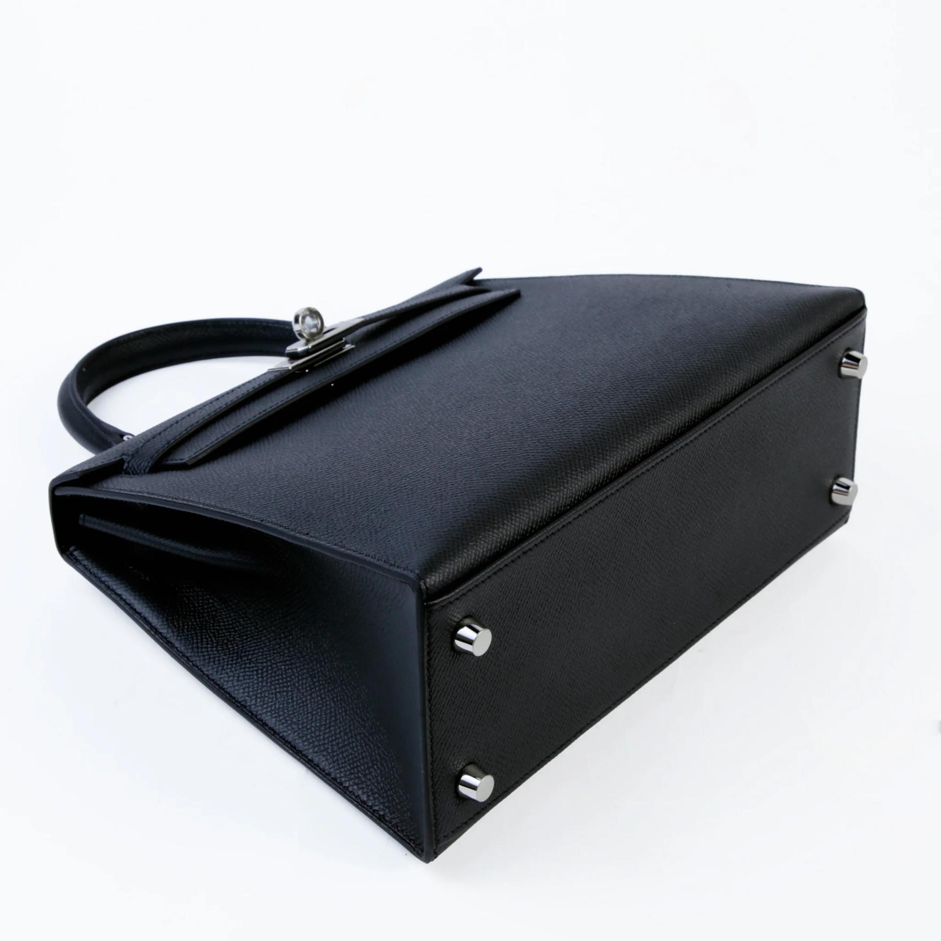 Brand New ( Rank N ) HERMÈS Kelly 25 Sellier Noir (89) Epsom Palladium hardware G (2026) - 4