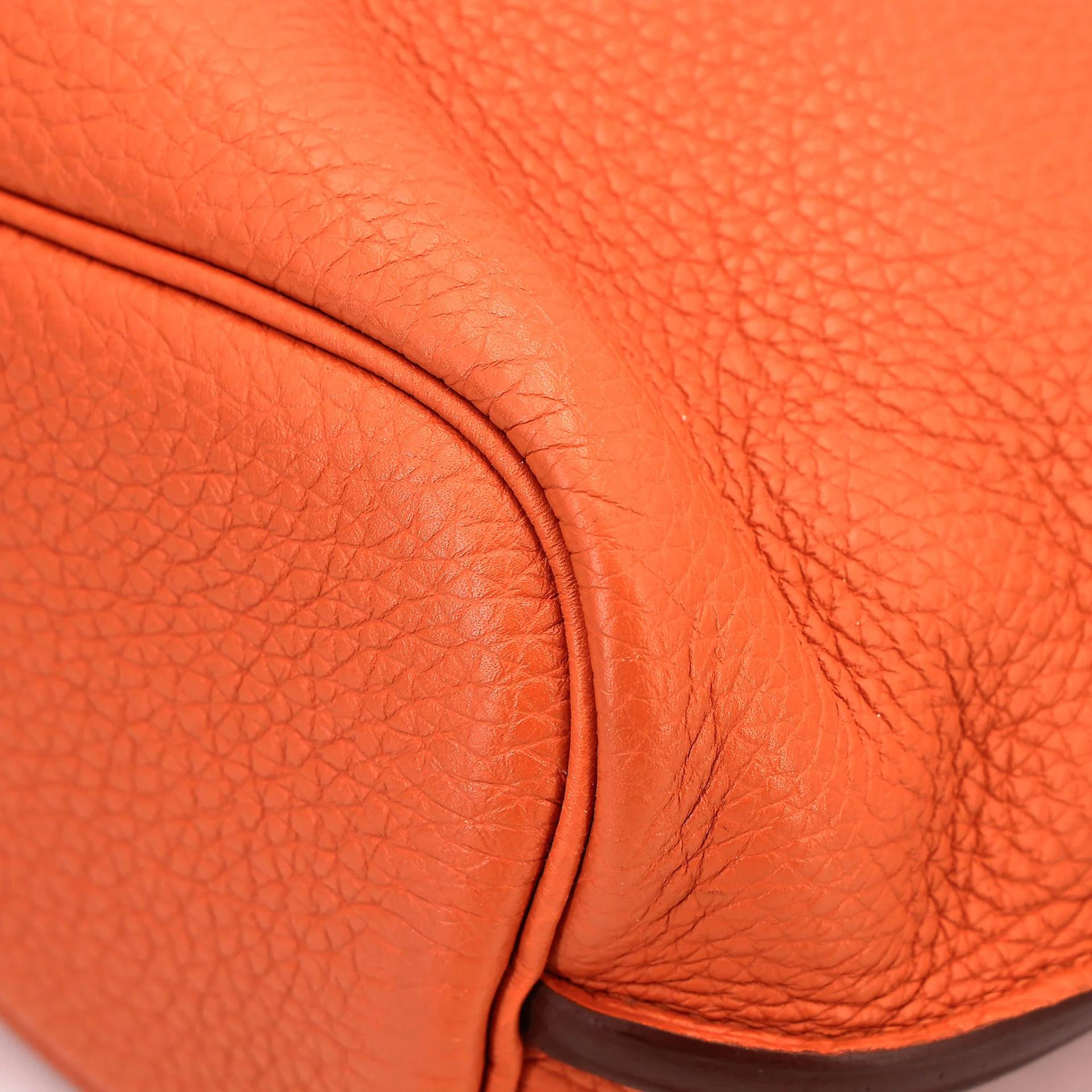 Very Good ( Rank A) HERMÈS So Kelly 22 Orange (93) Togo Palladium hardware Square O (2011) - 15