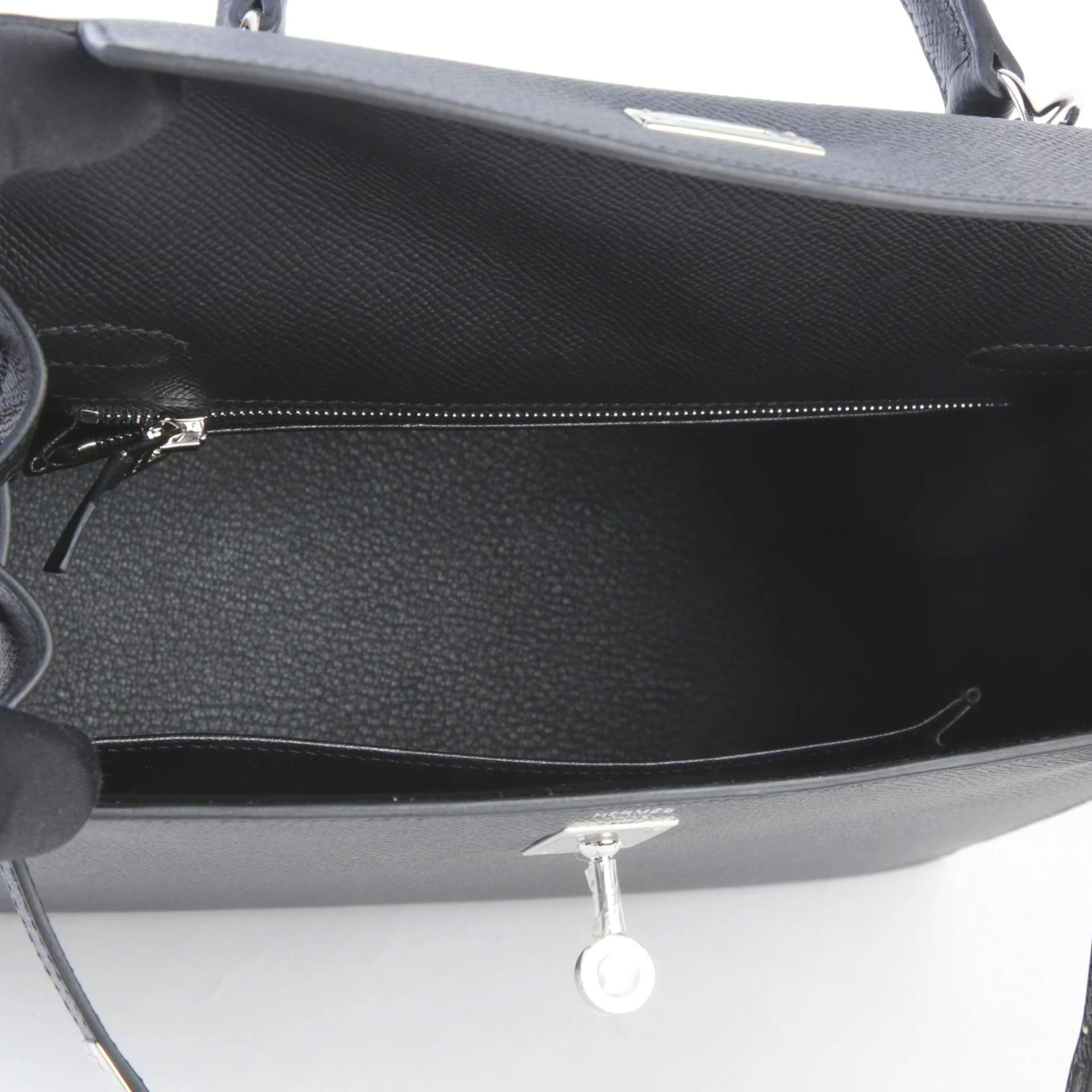 Brand New ( Rank N ) HERMÈS Kelly 25 Sellier Noir (89) Epsom Palladium hardware G (2026) - 10