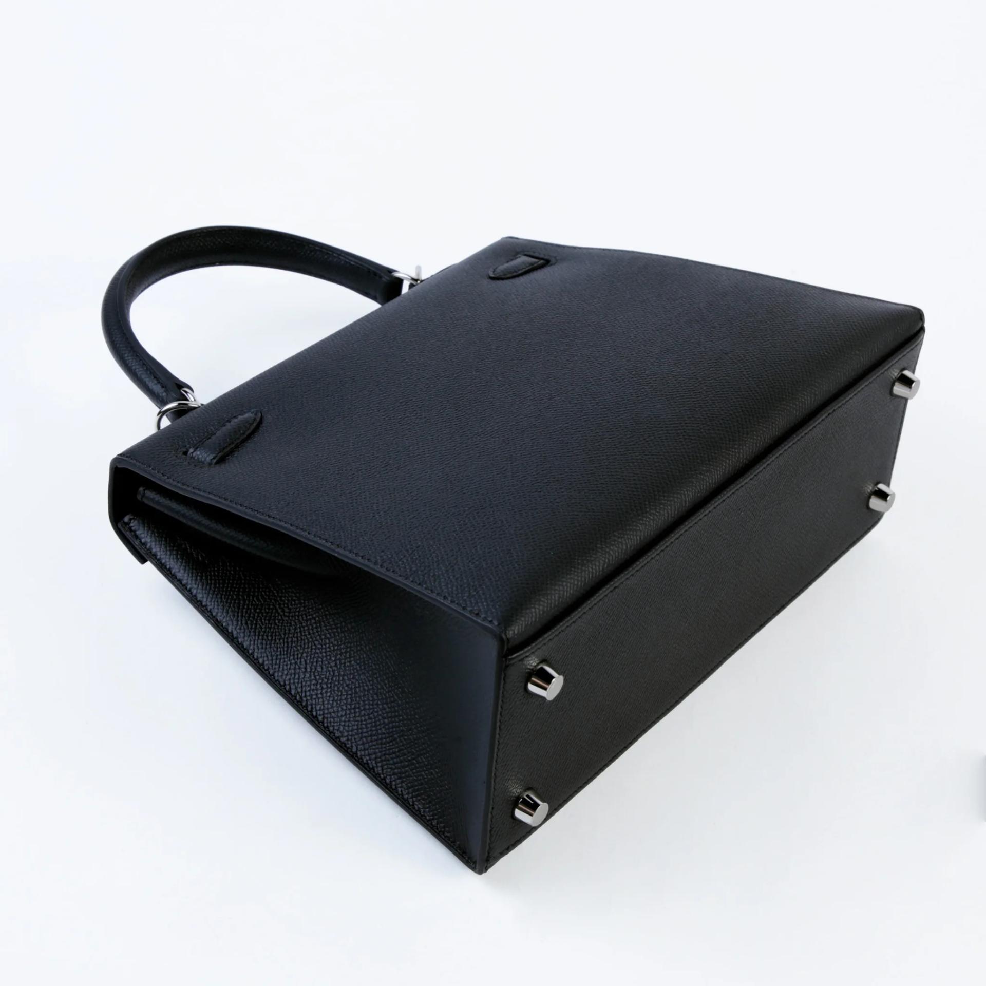Brand New ( Rank N ) HERMÈS Kelly 25 Sellier Noir (89) Epsom Palladium hardware G (2026) - 6