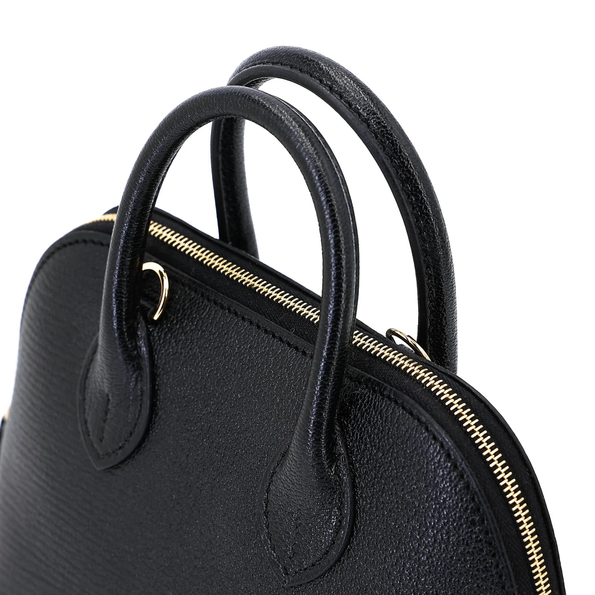 全新 HERMÈS 愛馬仕 Mini Bolide 1923 89 黑色 Noir (Black) Chevre山羊皮 金扣 G刻 2026年 - 3