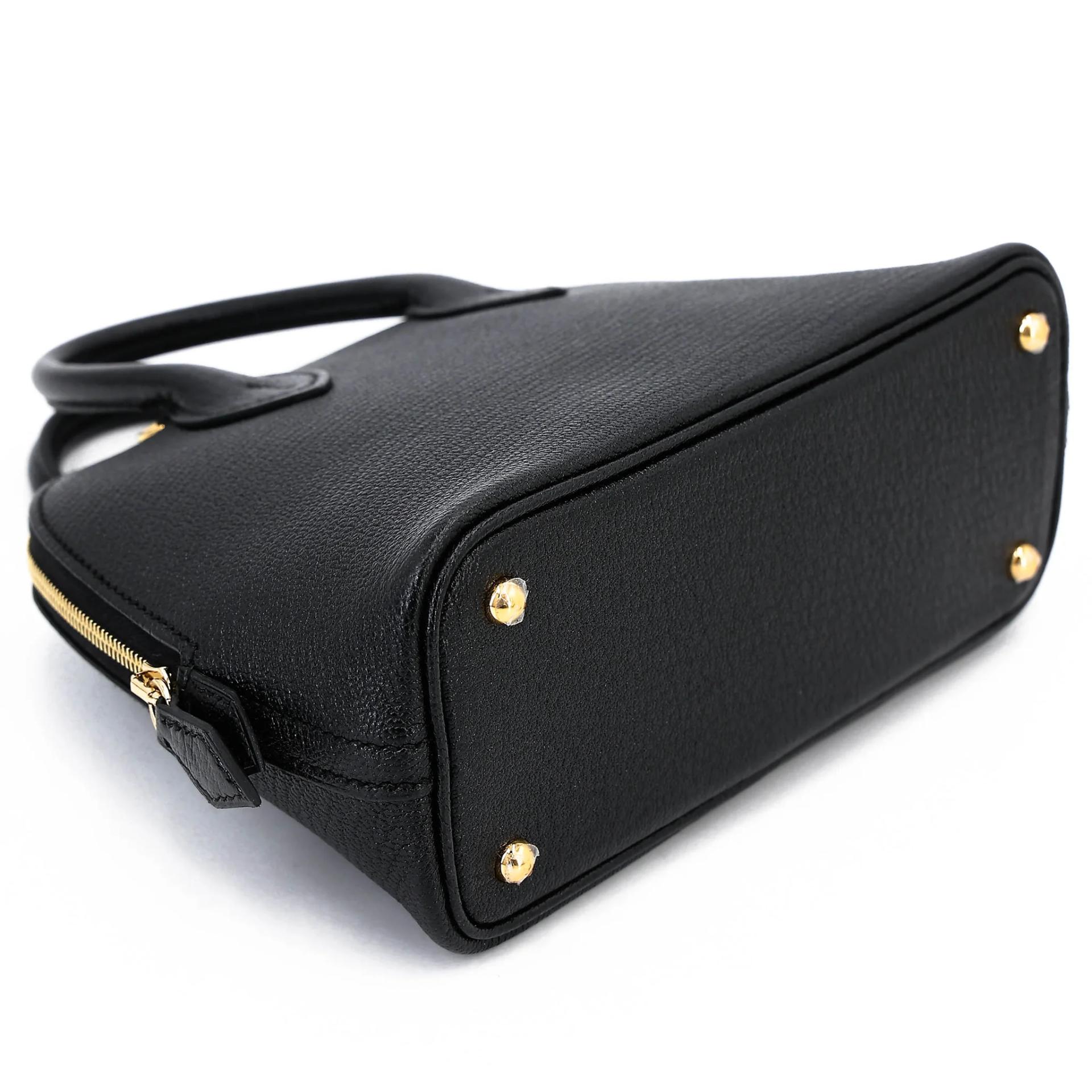 全新 HERMÈS 愛馬仕 Mini Bolide 1923 89 黑色 Noir (Black) Chevre山羊皮 金扣 G刻 2026年 - 5
