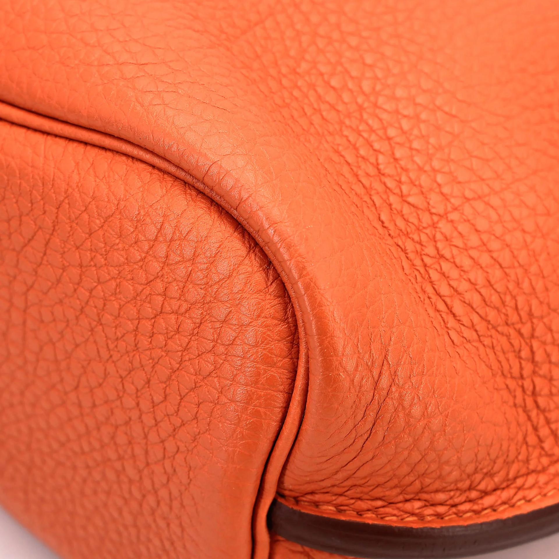 Very Good ( Rank A) HERMÈS So Kelly 22 Orange (93) Togo Palladium hardware Square O (2011) - 13