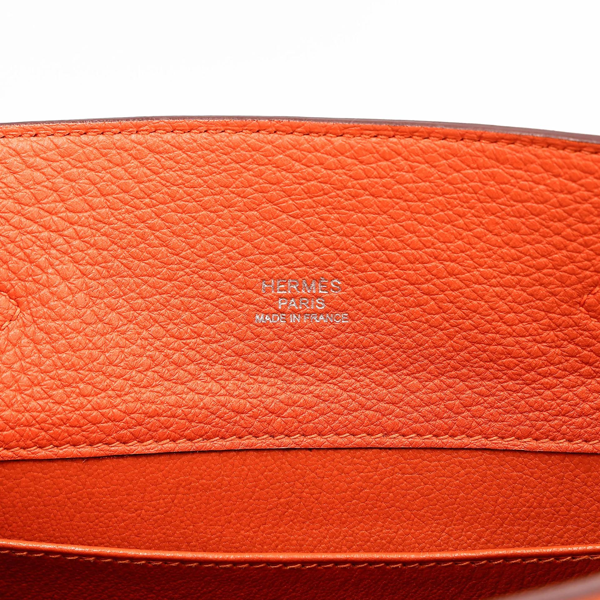 Very Good ( Rank A) HERMÈS So Kelly 22 Orange (93) Togo Palladium hardware Square O (2011) - 29