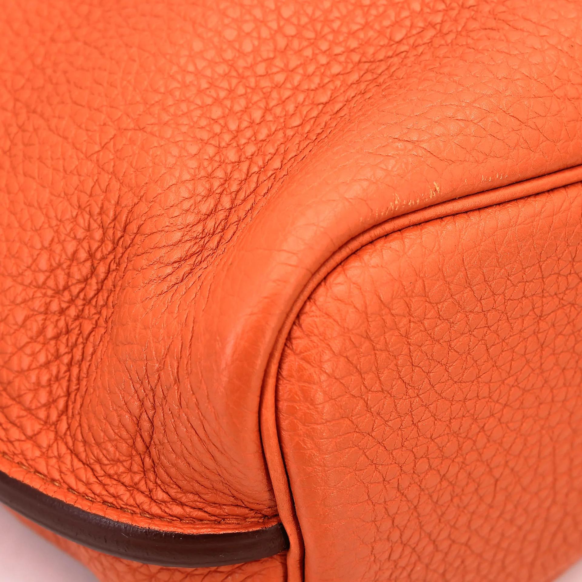 Very Good ( Rank A) HERMÈS So Kelly 22 Orange (93) Togo Palladium hardware Square O (2011) - 16