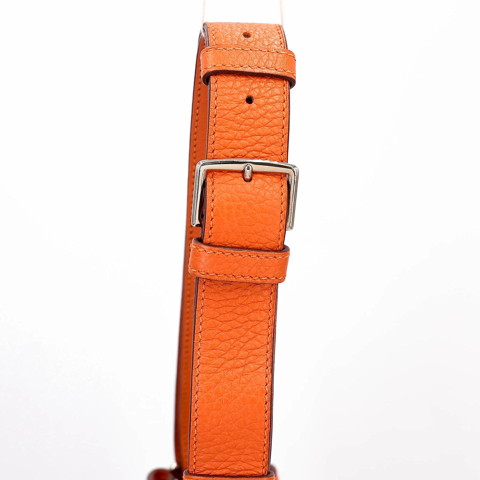 Very Good ( Rank A) HERMÈS So Kelly 22 Orange (93) Togo Palladium hardware Square O (2011) - 3