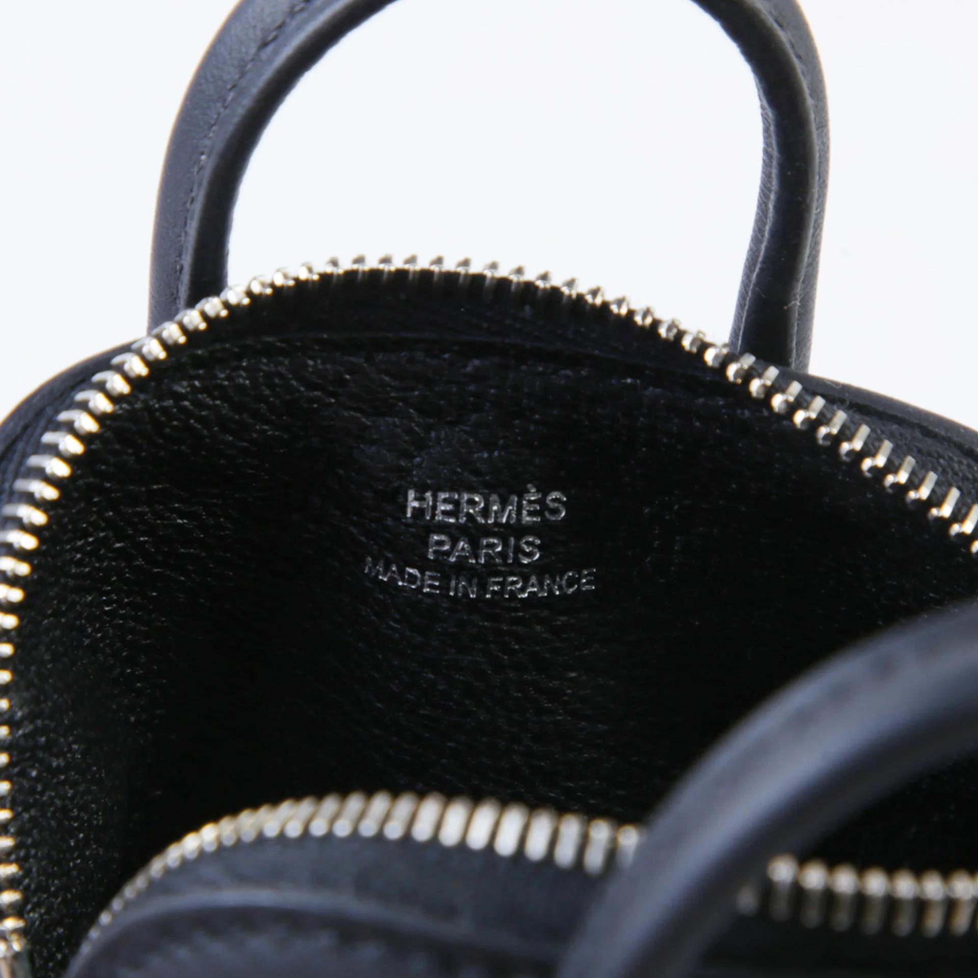 全新 HERMÈS 愛馬仕 Shark Bolide 掛件 89 黑色 Noir (Black) Swift皮 銀扣 K刻 2025年 - 7