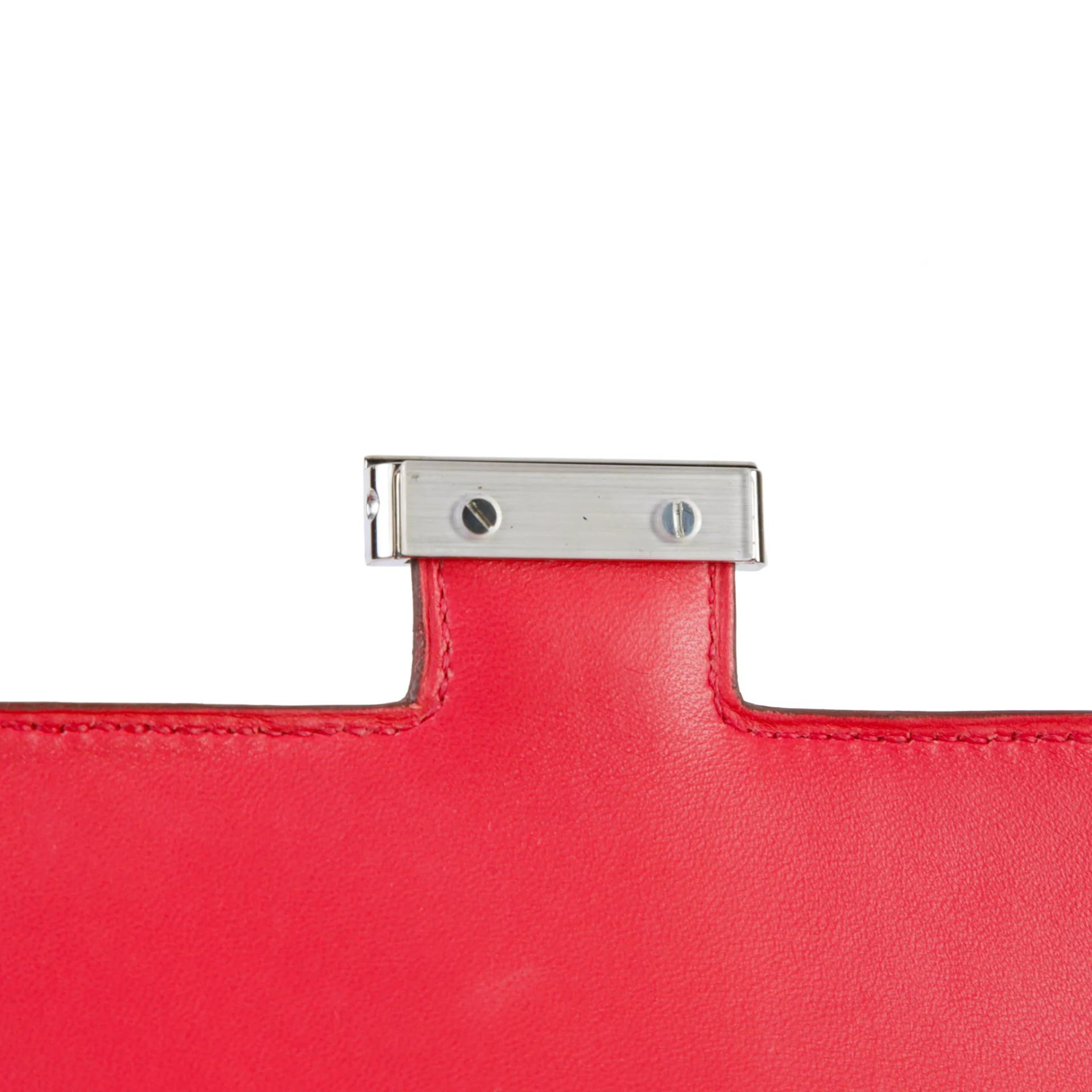 A美品 HERMÈS 愛馬仕 Constance 康康 Mini 19 A5 杜鵑紅 Bougainvillea 蜥蜴皮 銀扣 □N刻 2010年 - 10