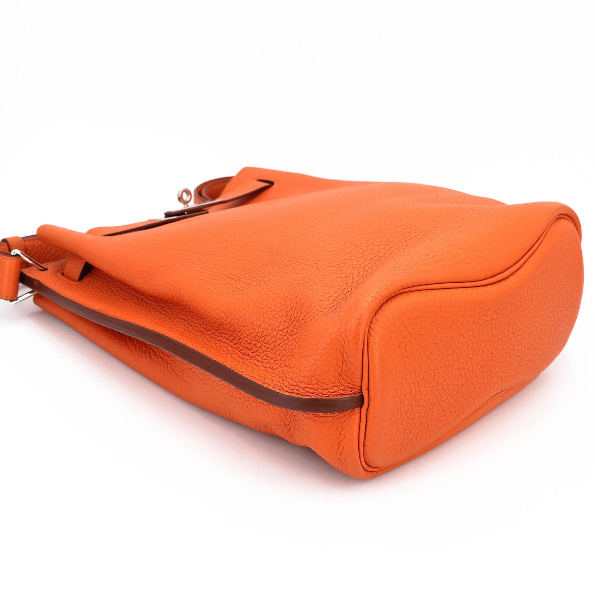 Very Good ( Rank A) HERMÈS So Kelly 22 Orange (93) Togo Palladium hardware Square O (2011) - 10