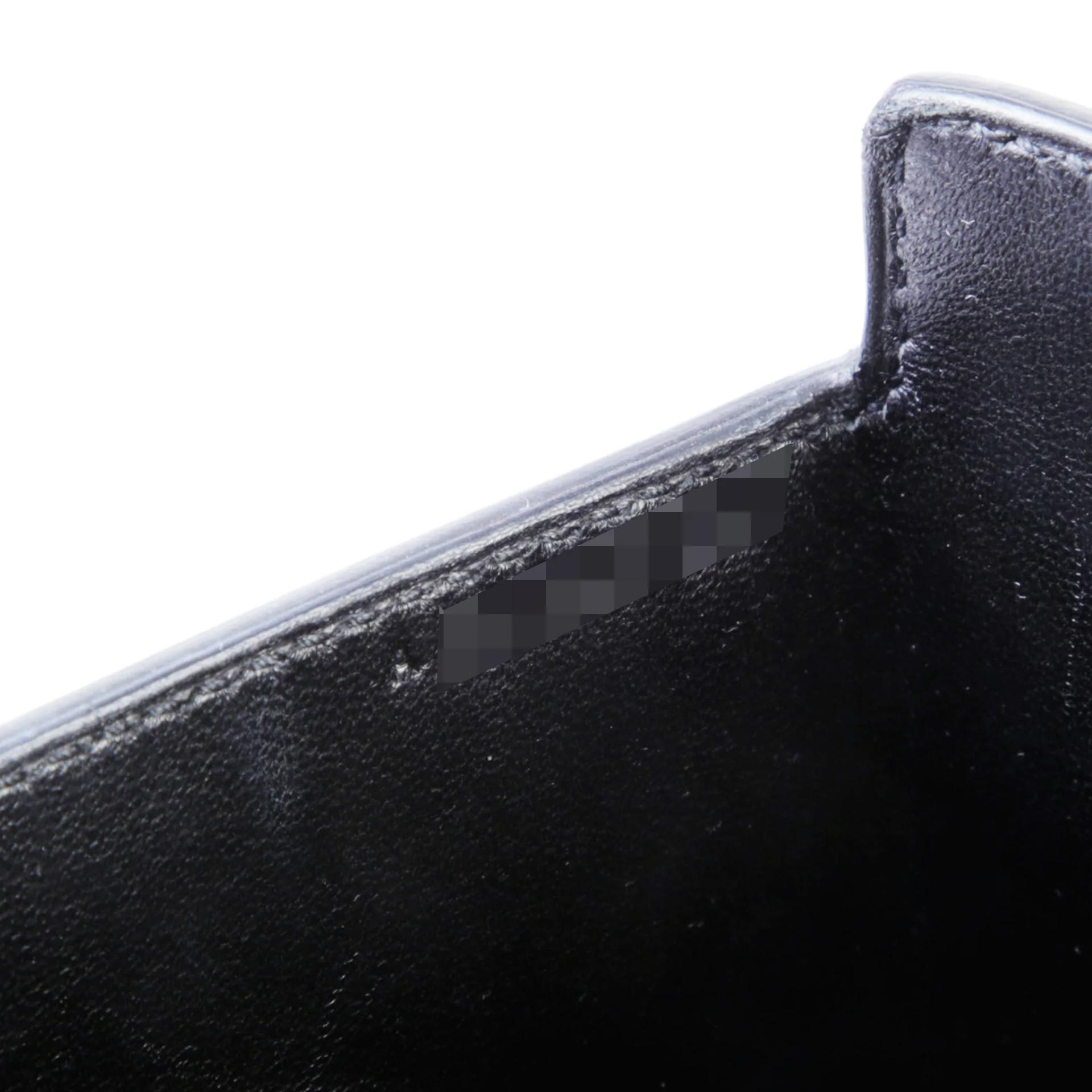 Very Good ( Rank A) HERMÈS Cinhetic Box Black (89) Chevre Palladium hardware - 12