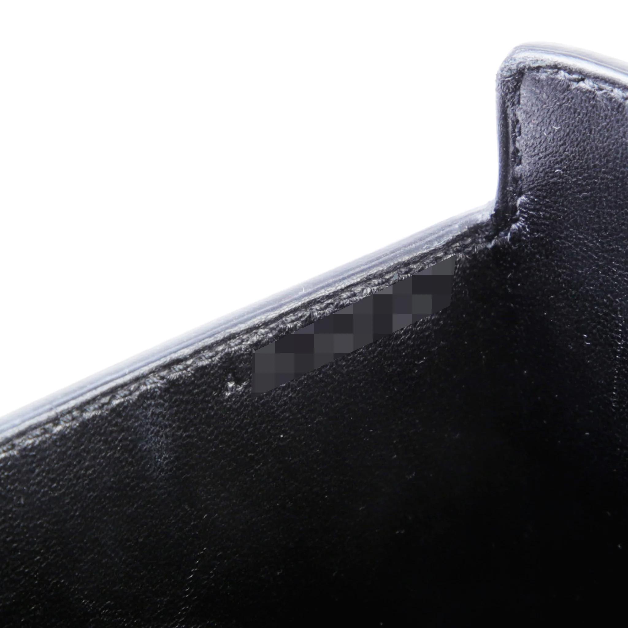 Very Good ( Rank A) HERMÈS Cinhetic Box Black (89) Chevre Palladium hardware - 12