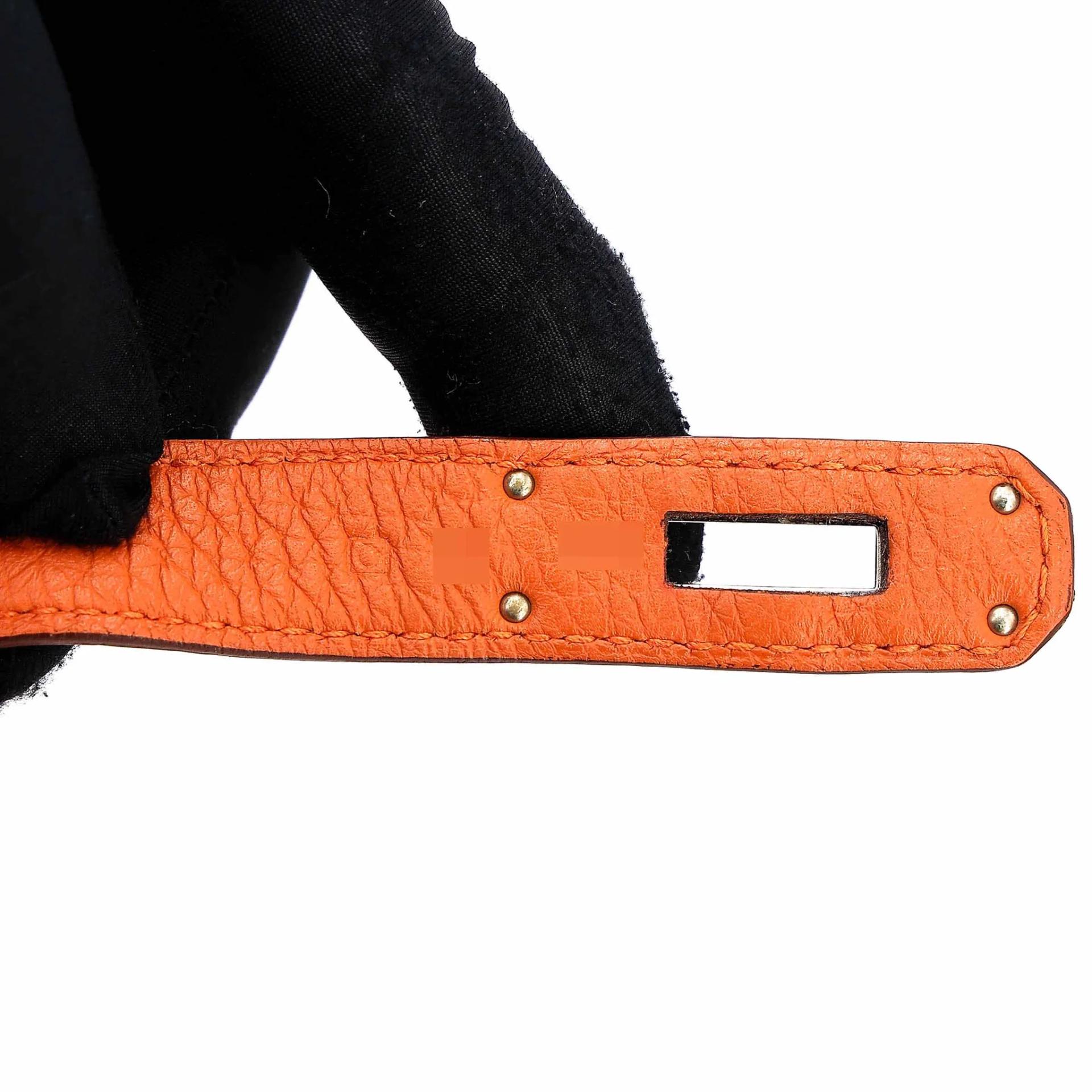 Very Good ( Rank A) HERMÈS So Kelly 22 Orange (93) Togo Palladium hardware Square O (2011) - 23