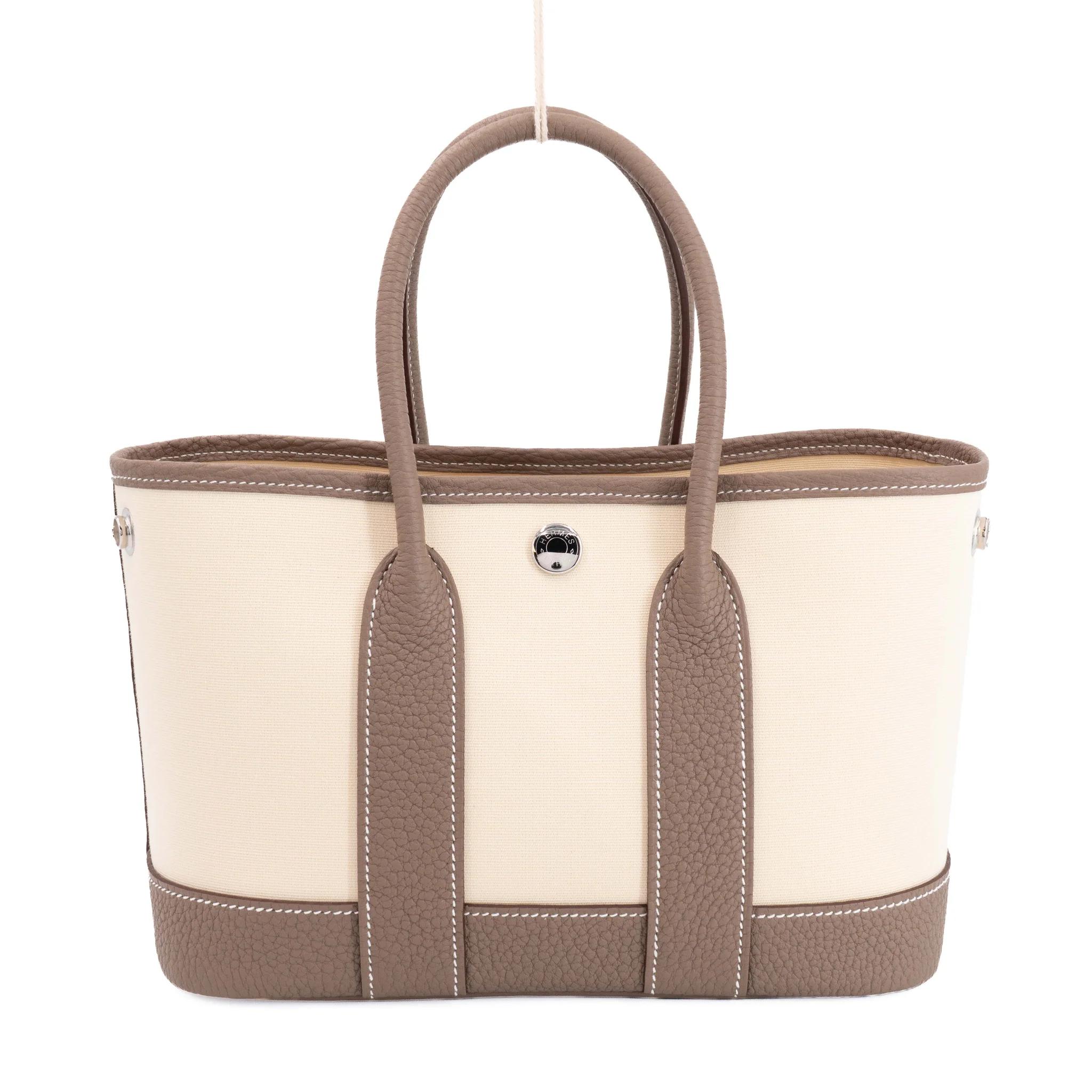 全新 HERMÈS 爱马仕 Neo Garden Party 23 花园 18 大象灰 Etoupe Y1 香草色 Vanille Toile Officier 帆布 Negonda皮 银扣 G刻 2026年 - 2
