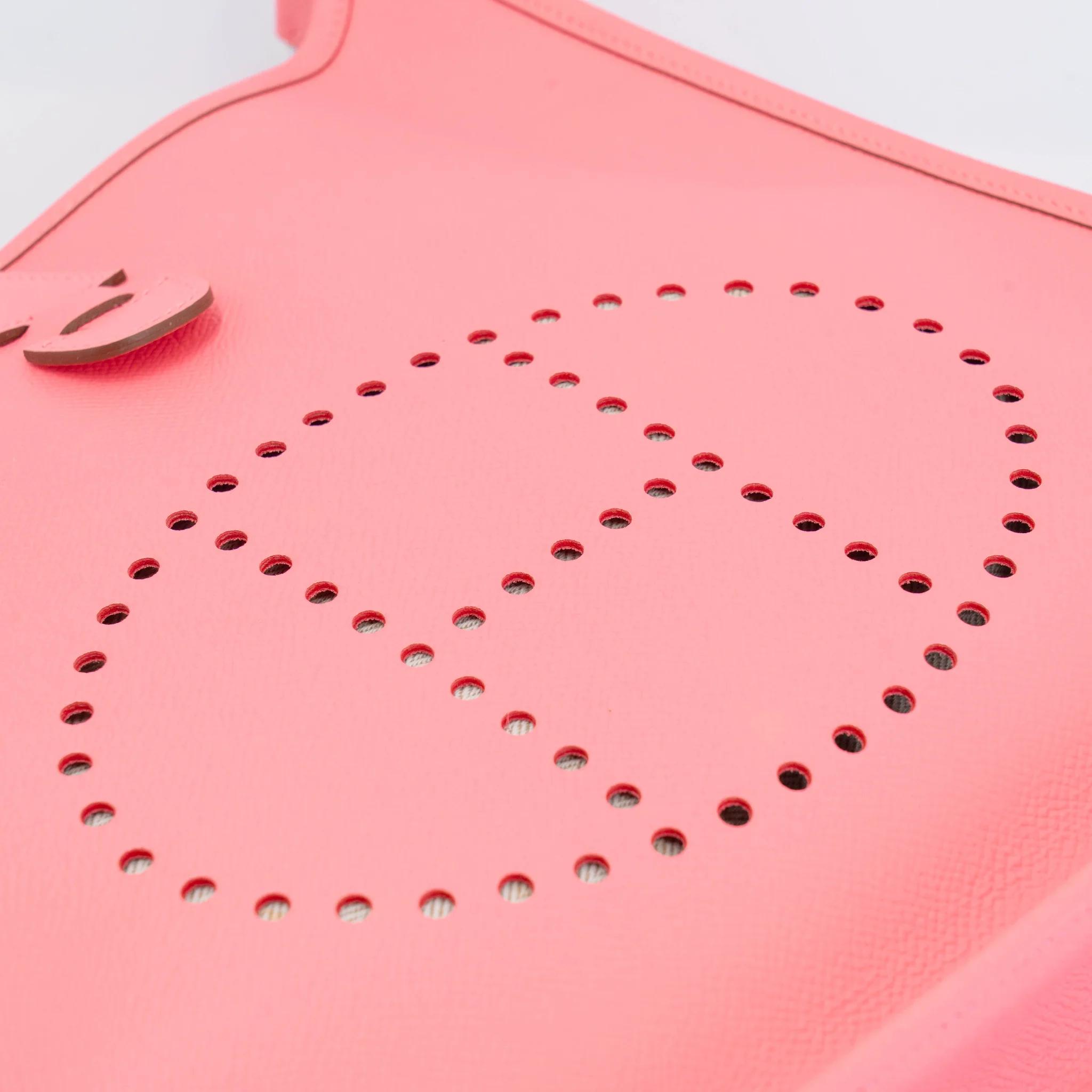 A美品 HERMÈS 爱马仕 Evelyne 29 1Q 彩纸粉 Rose Confetti Epsom牛皮 银扣 T刻 2015年 - 5