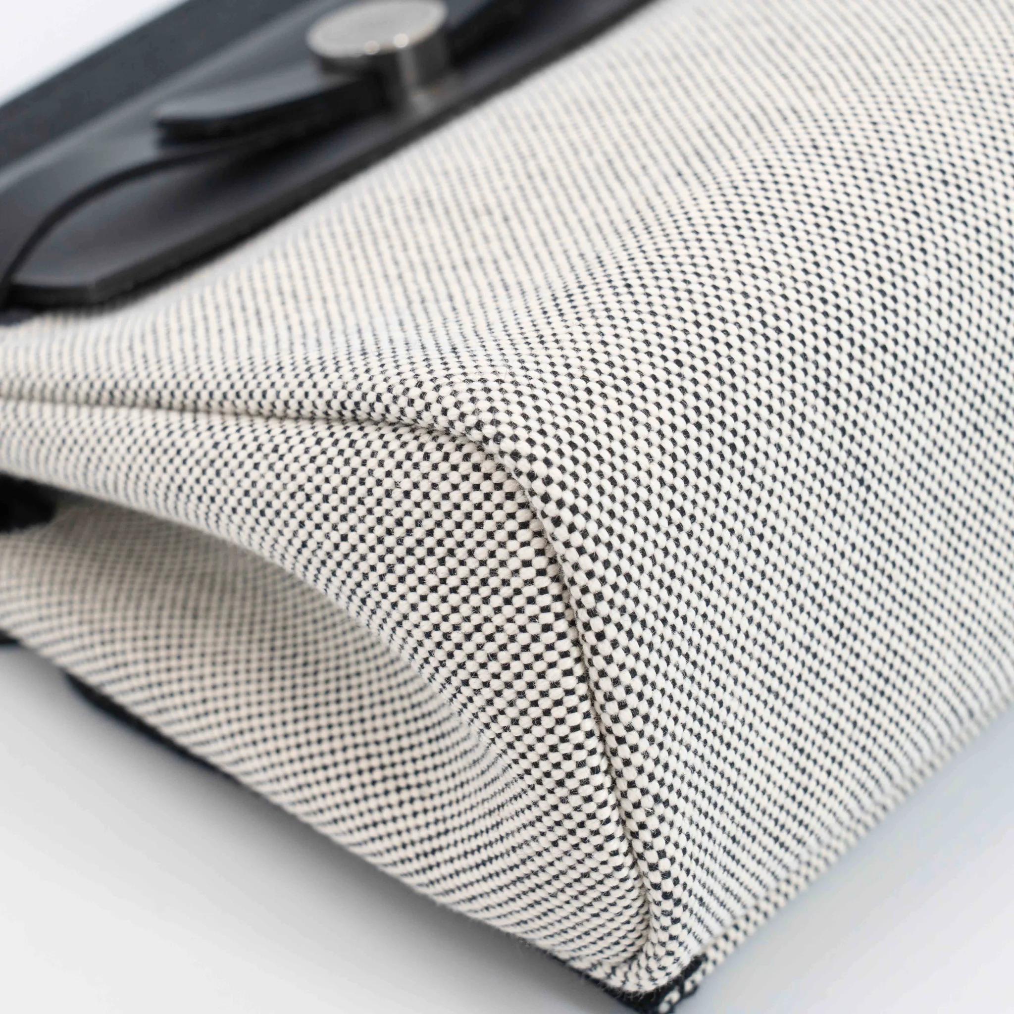 Excellent ( Rank SA ) HERMÈS Herbag Zip Mini 20 Noir (89) Vache Hunter Toile H canvas Palladium hardware K (2025) - 16