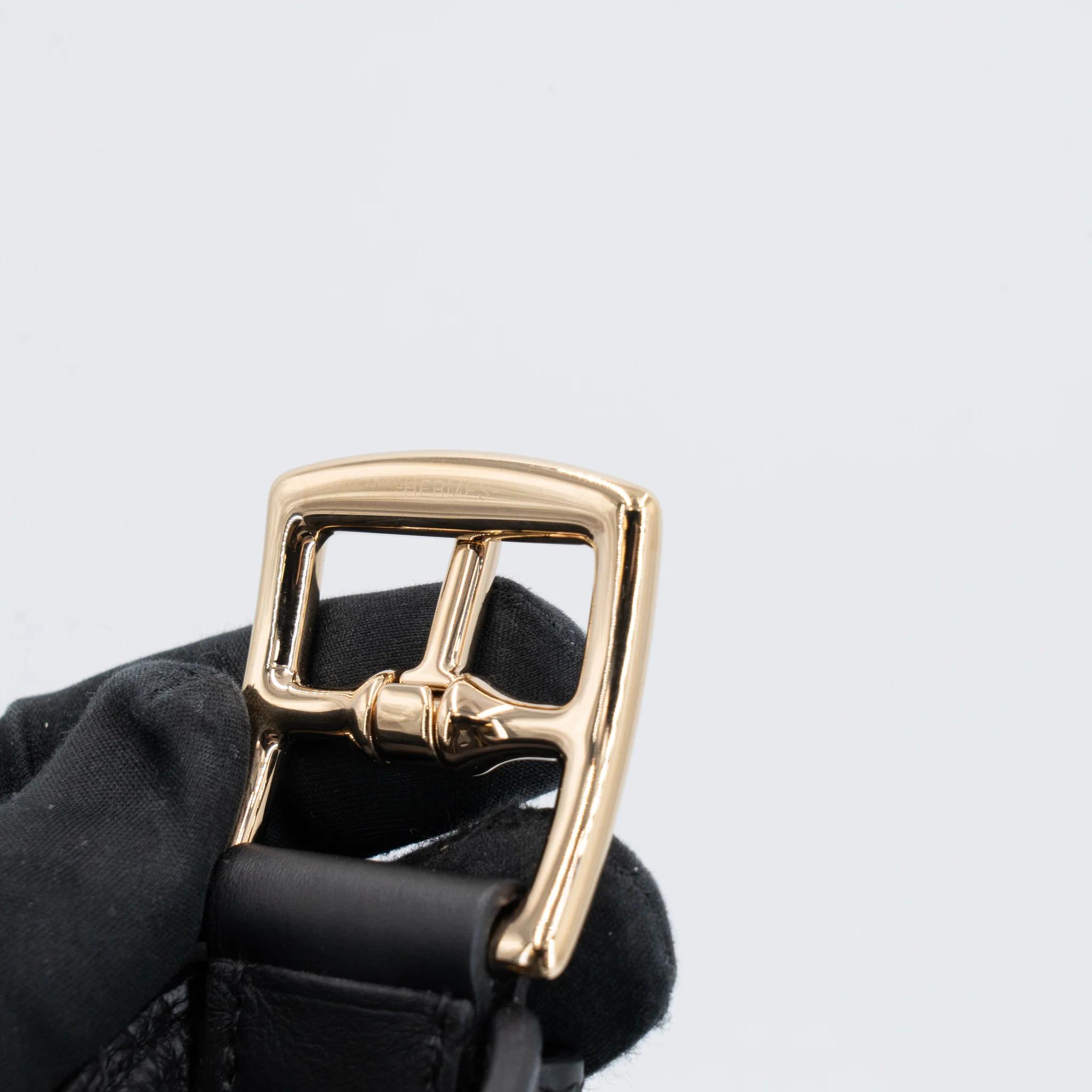 SA超美品 HERMÈS 爱马仕 Arcon 单肩包 89 黑色 Noir (Black) Togo小牛皮 香槟金扣 W刻 2024年 - 20