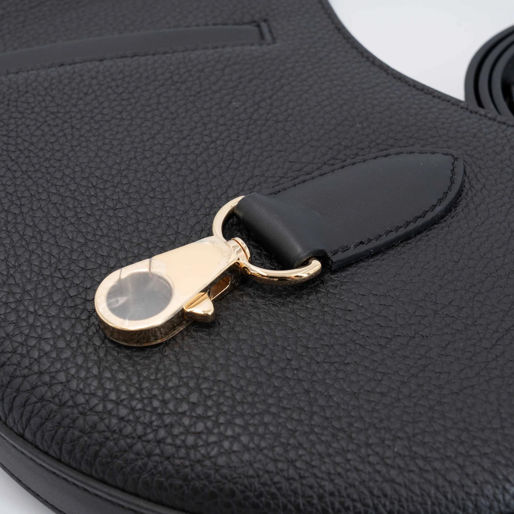 SA超美品 HERMÈS 爱马仕 Arcon 单肩包 89 黑色 Noir (Black) Togo小牛皮 香槟金扣 W刻 2024年 - 11