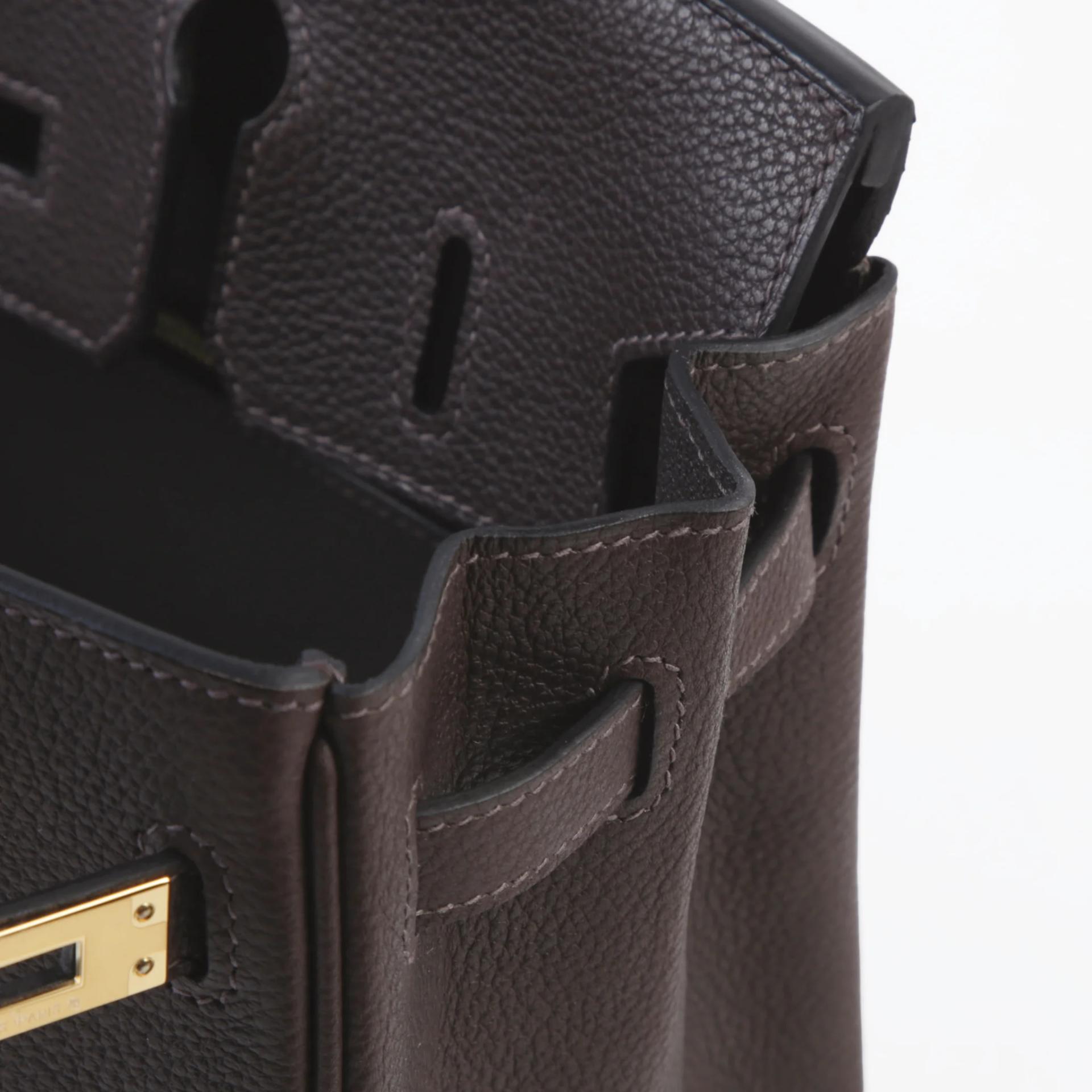 Unused ( Rank NS ) HERMÈS Birkin 25 Ebene (46) Barenia Faubourg Gold hardware G (2026) - 12