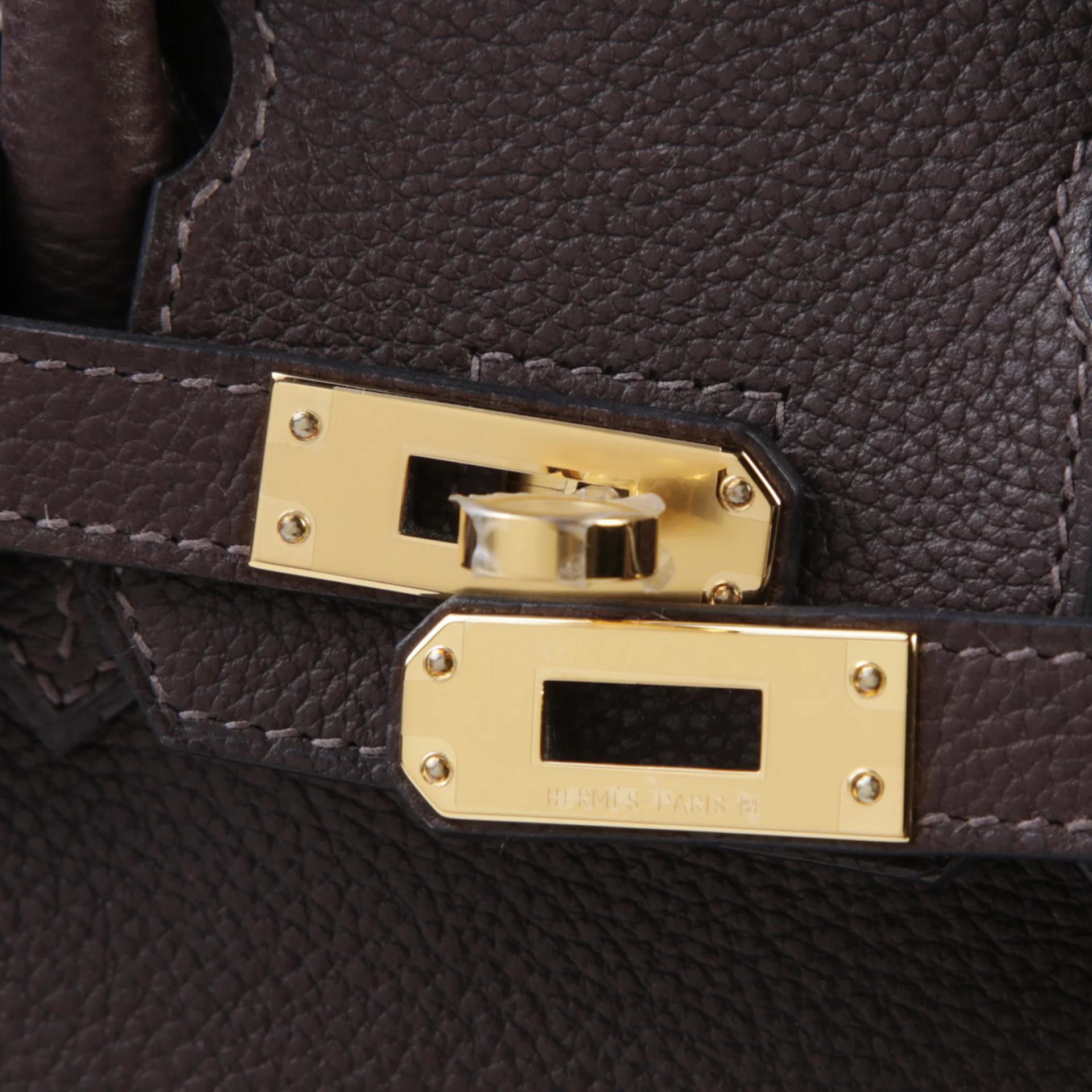 Unused ( Rank NS ) HERMÈS Birkin 25 Ebene (46) Barenia Faubourg Gold hardware G (2026) - 8